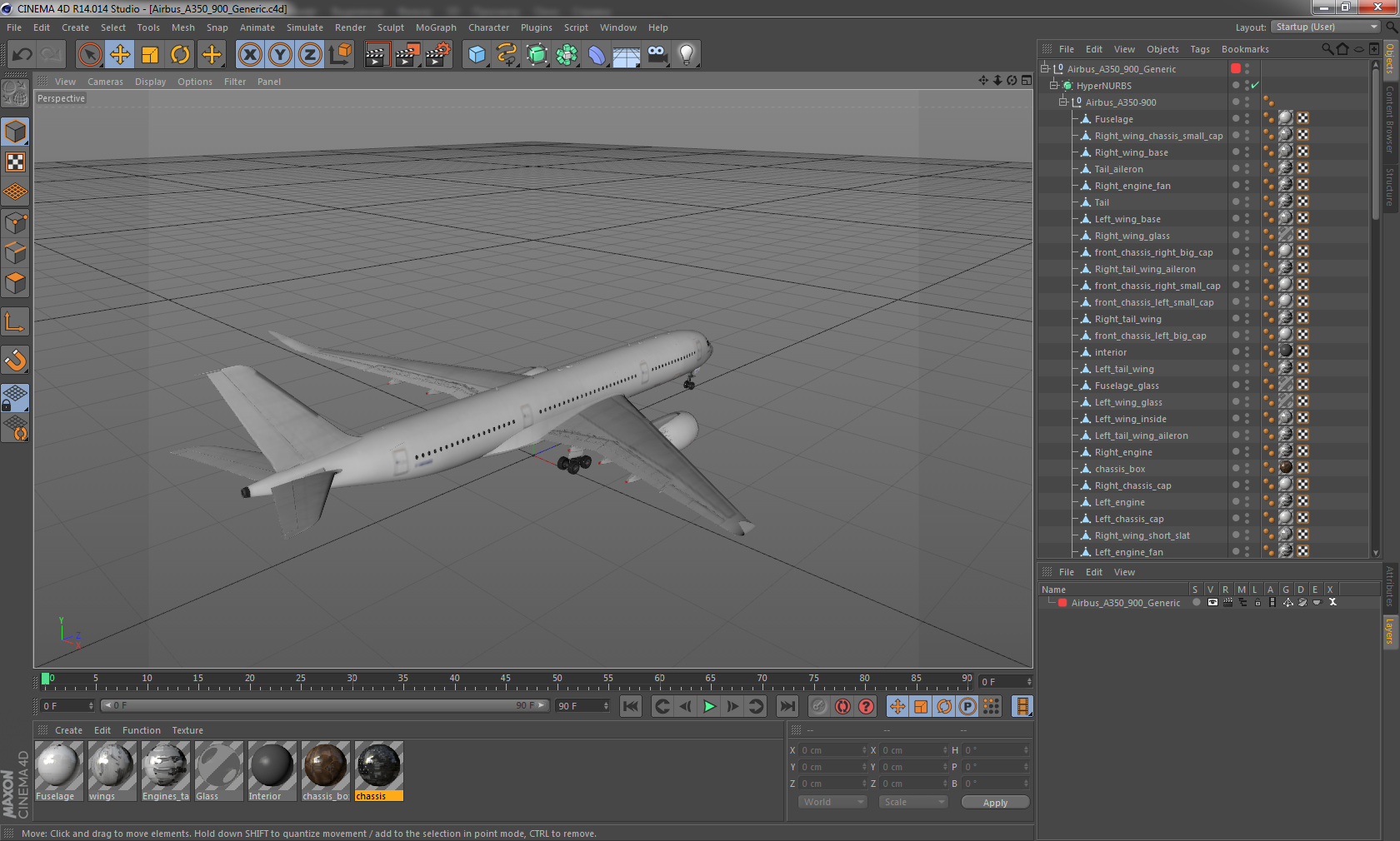 3D Airbus A350 900 Generic model