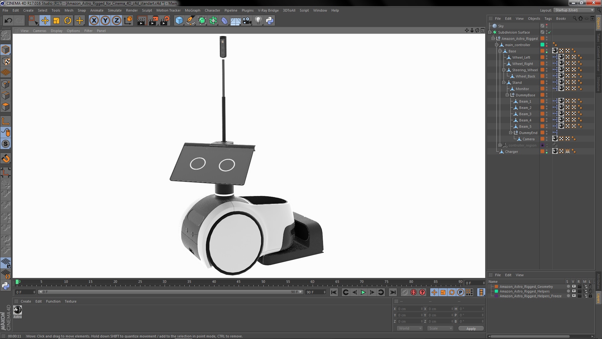 3D Amazon Astro Rigged for Cinema 4D model