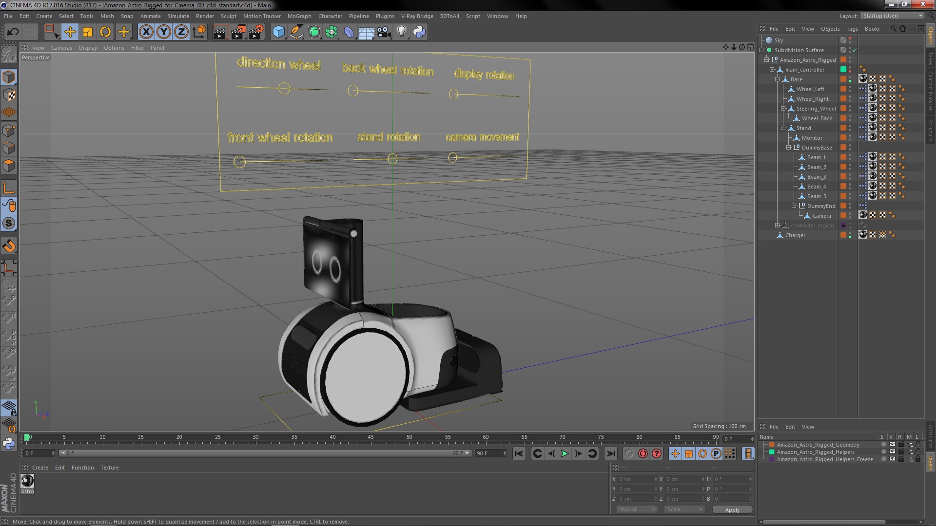 3D Amazon Astro Rigged for Cinema 4D model