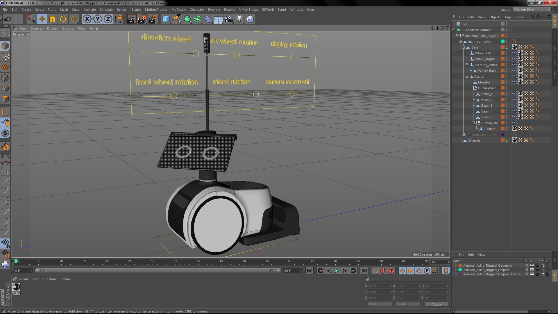 3D Amazon Astro Rigged for Cinema 4D model