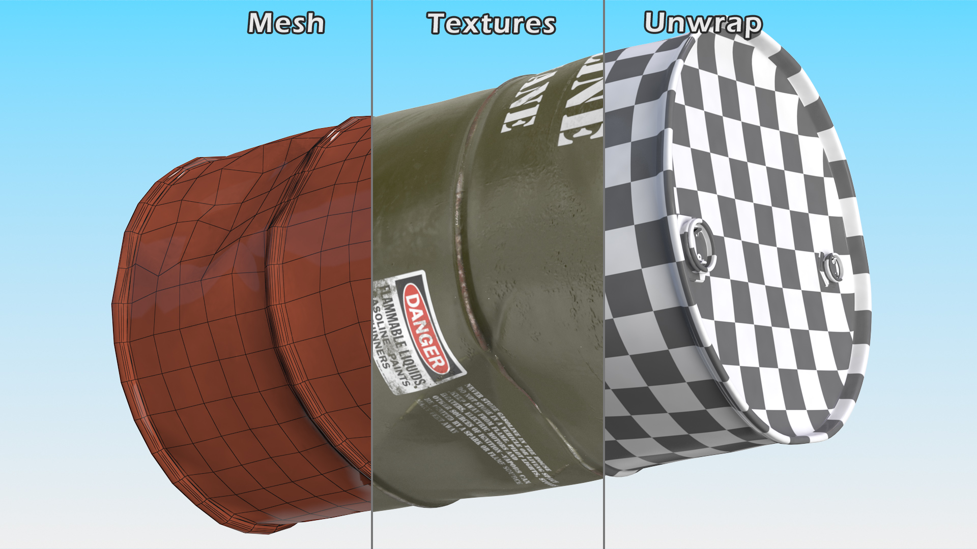 3D model Old Gasoline 95 Octane Metal Barrel