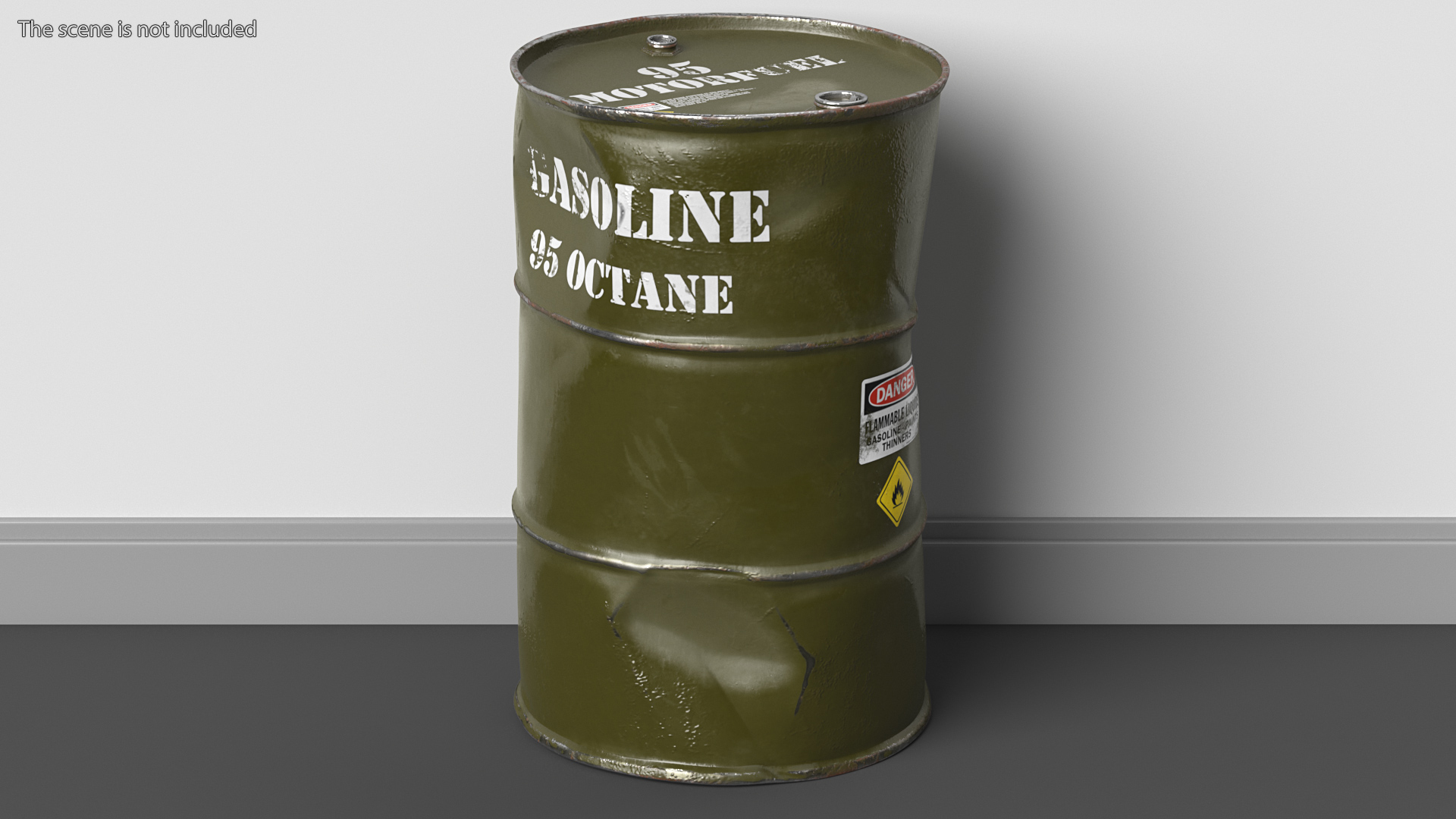 3D model Old Gasoline 95 Octane Metal Barrel