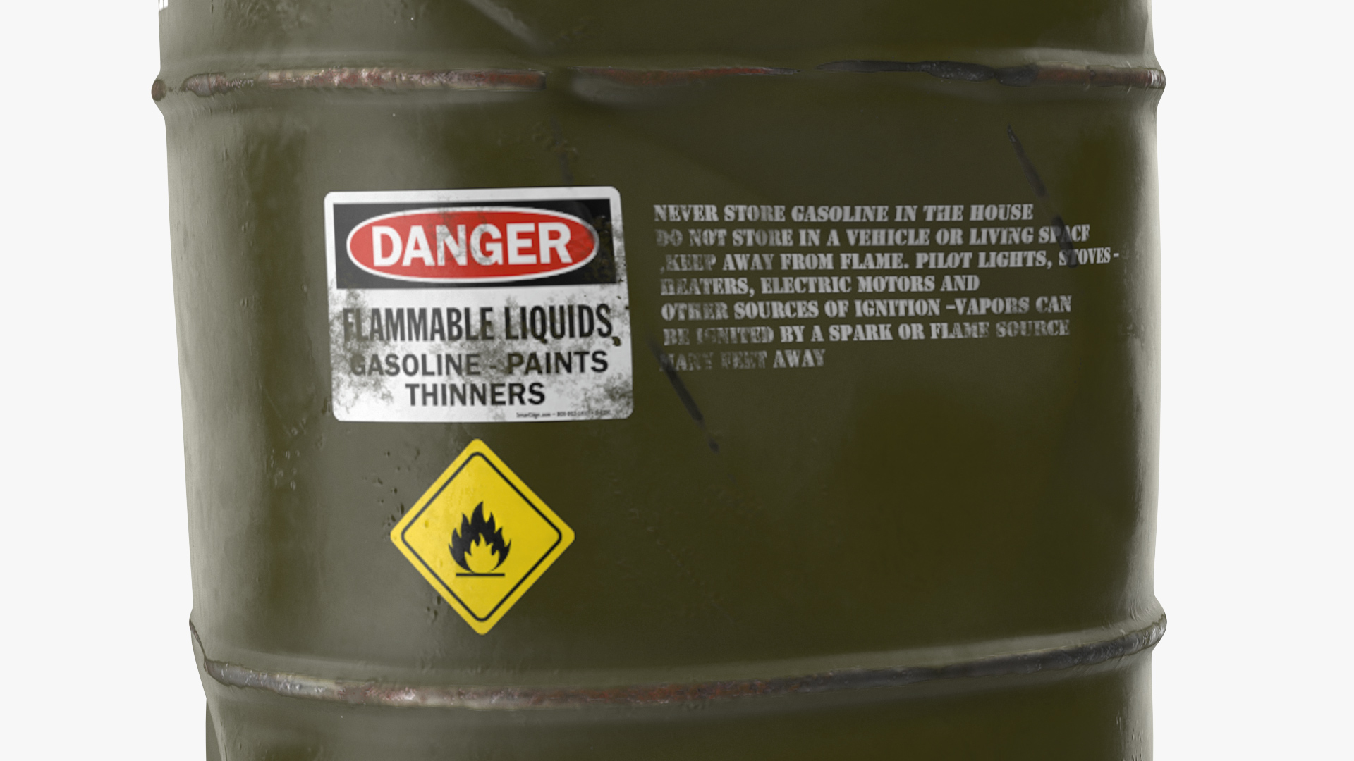 3D model Old Gasoline 95 Octane Metal Barrel