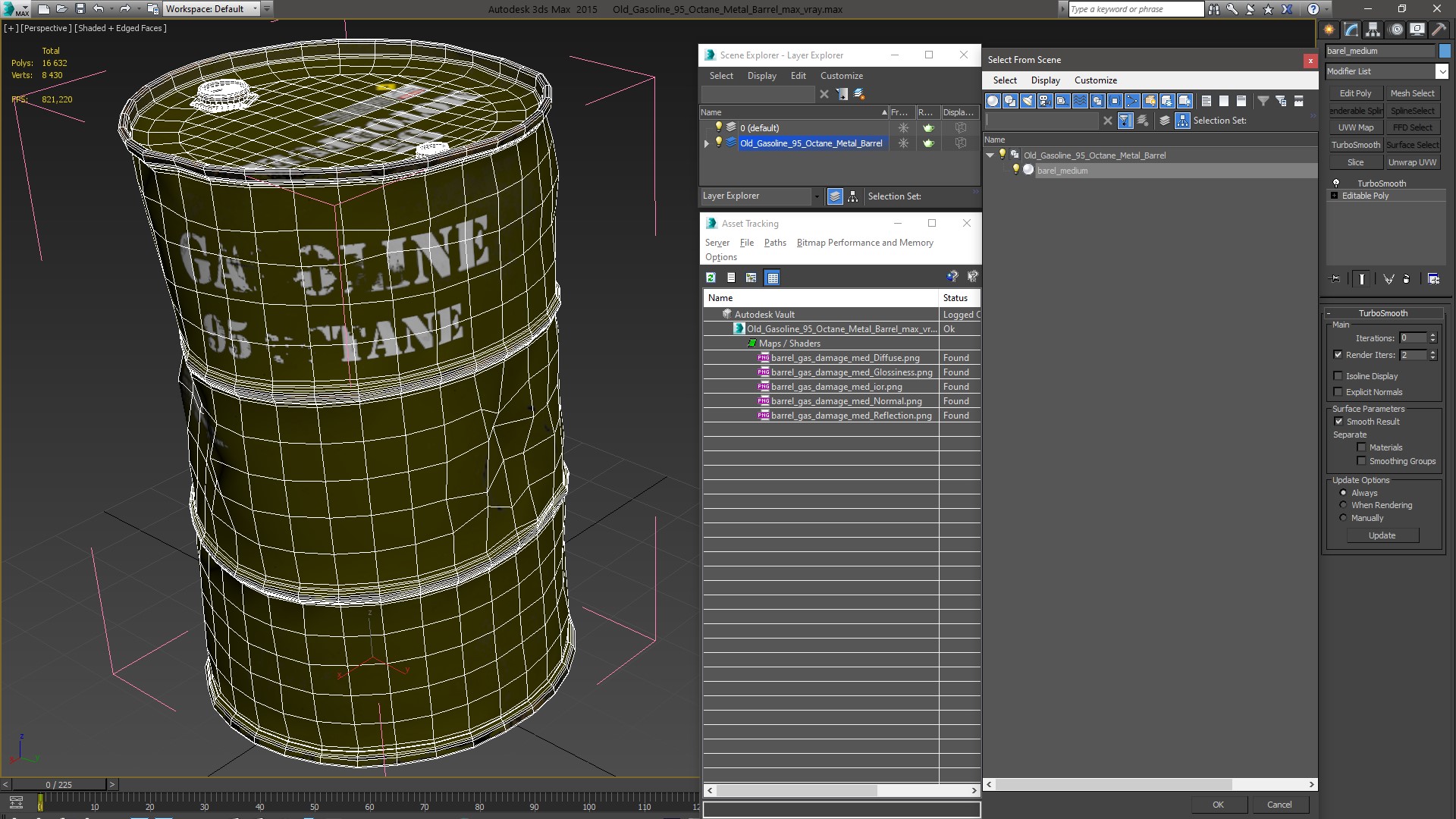 3D model Old Gasoline 95 Octane Metal Barrel