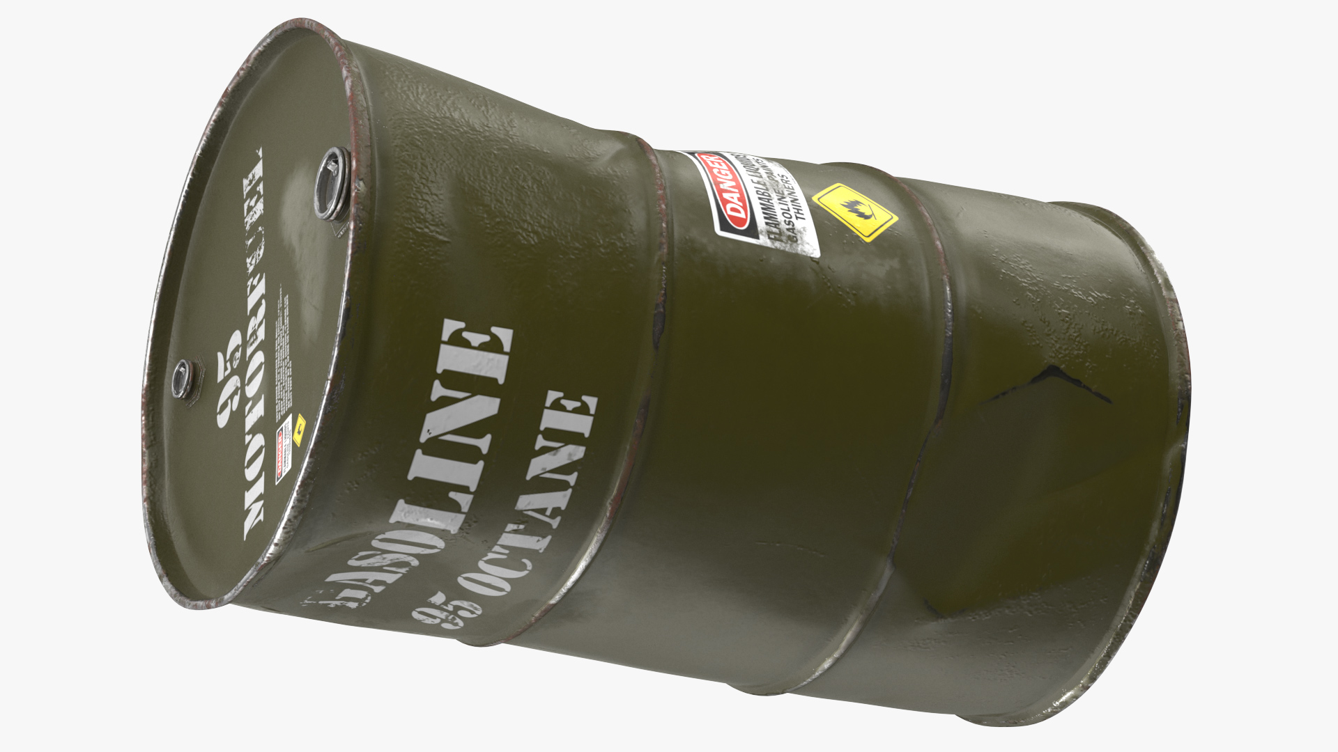 3D model Old Gasoline 95 Octane Metal Barrel