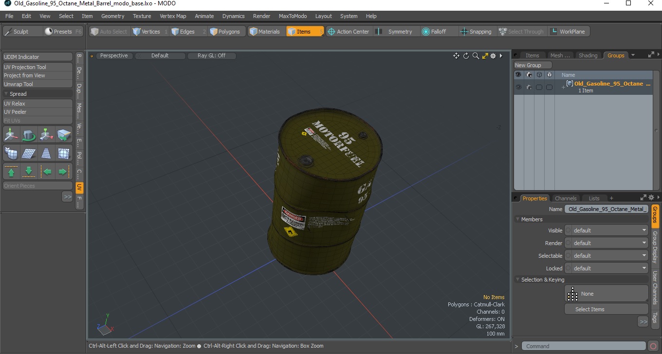3D model Old Gasoline 95 Octane Metal Barrel