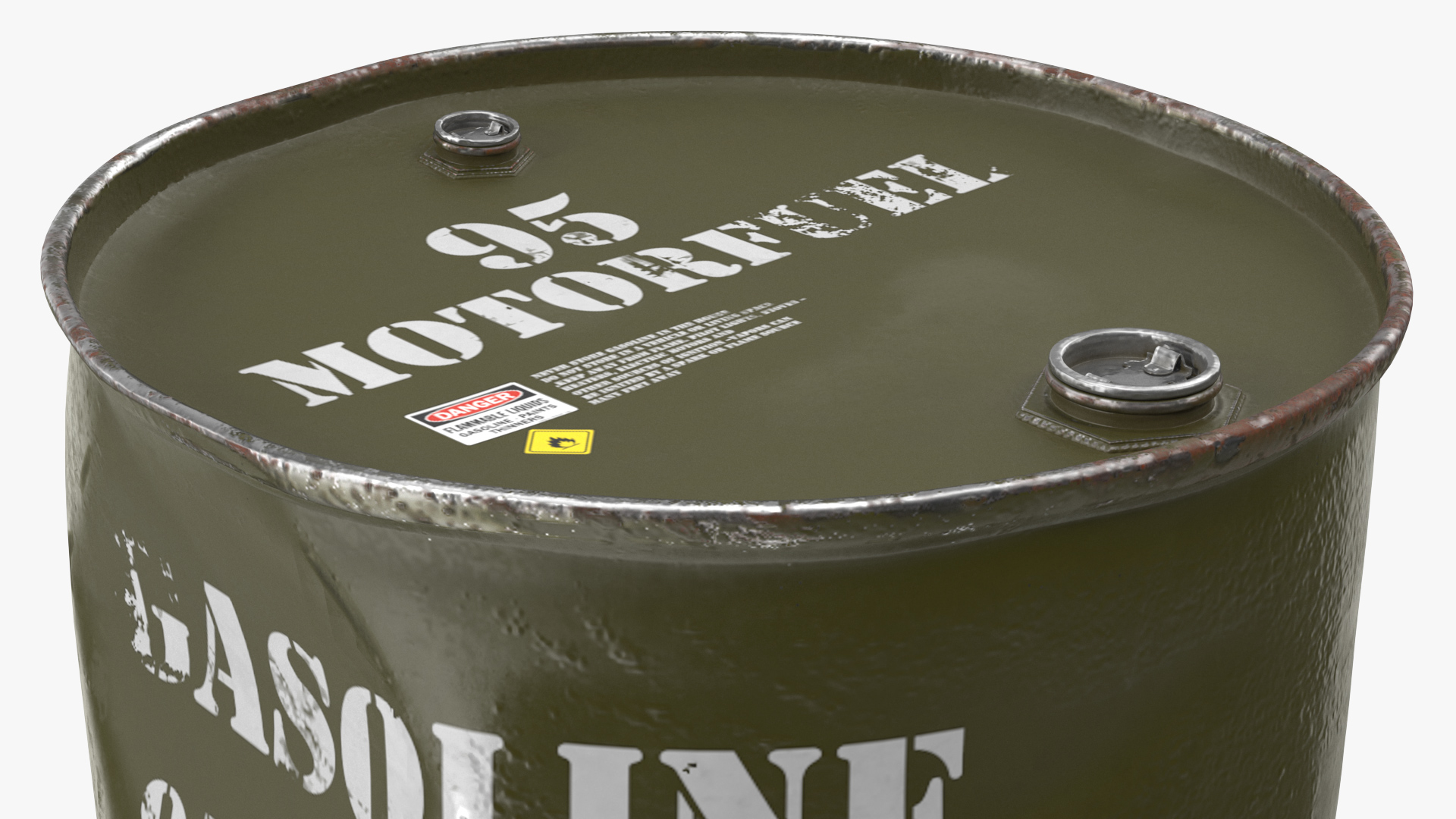 3D model Old Gasoline 95 Octane Metal Barrel