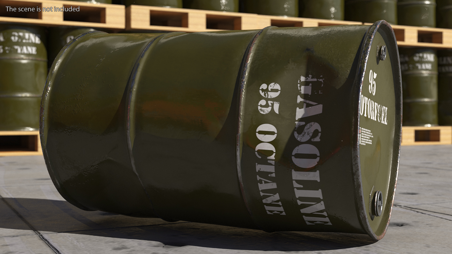 3D model Old Gasoline 95 Octane Metal Barrel