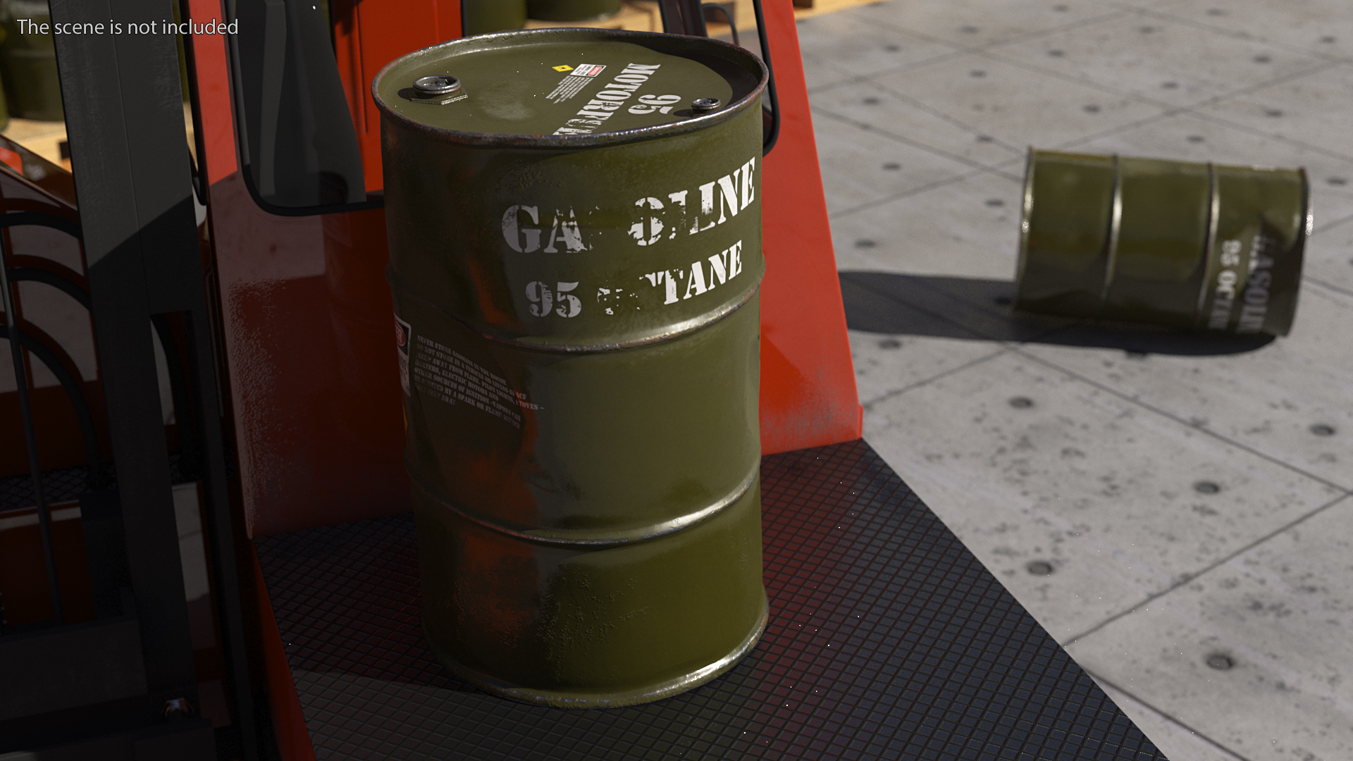 3D model Old Gasoline 95 Octane Metal Barrel