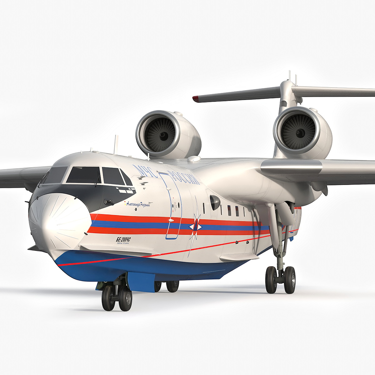 Beriev Be 200 Aircraft Rigged 3D model