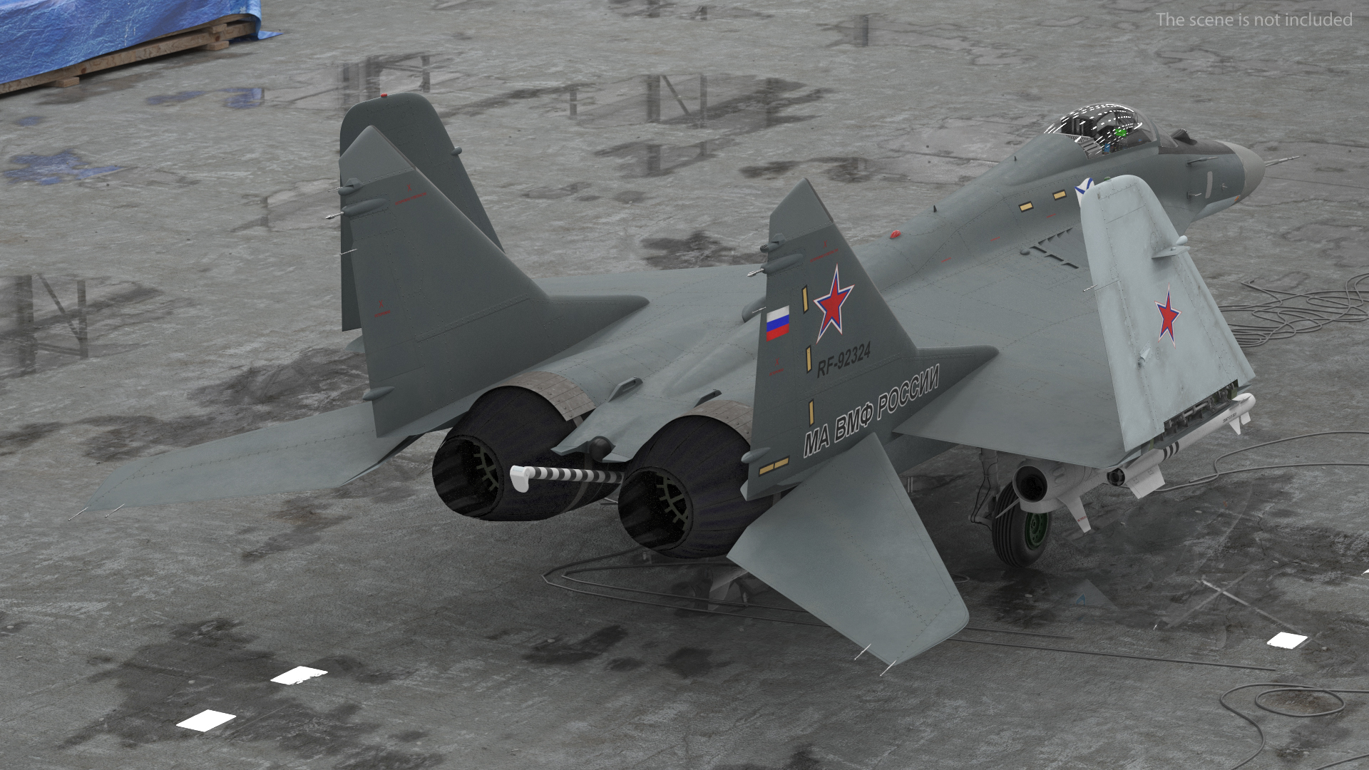 MiG 29KR Fulcrum D Russian Navy with Armament Rigged 3D