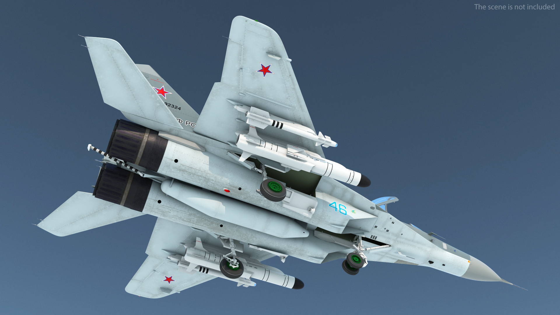 MiG 29KR Fulcrum D Russian Navy with Armament Rigged 3D