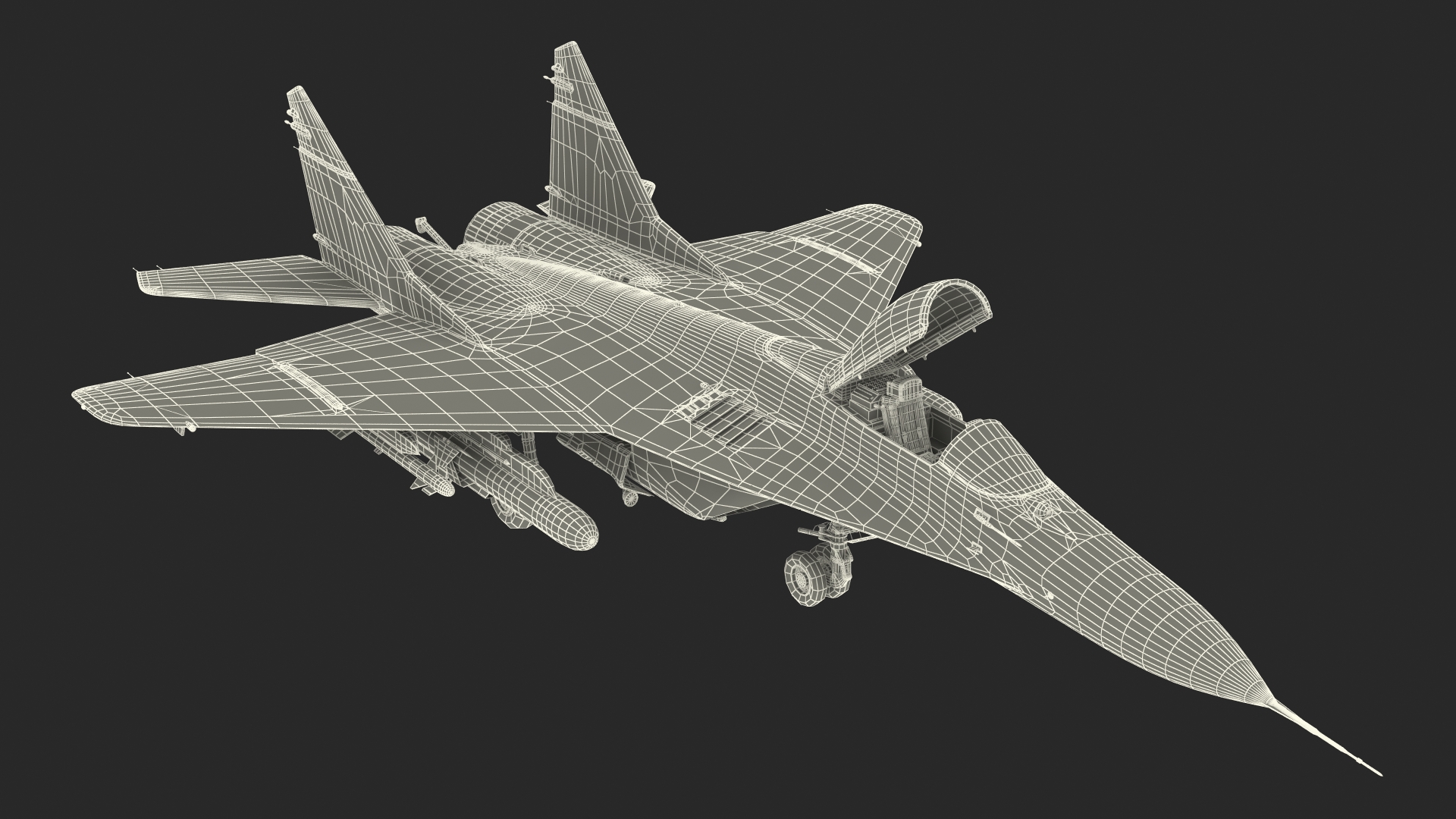 MiG 29KR Fulcrum D Russian Navy with Armament Rigged 3D