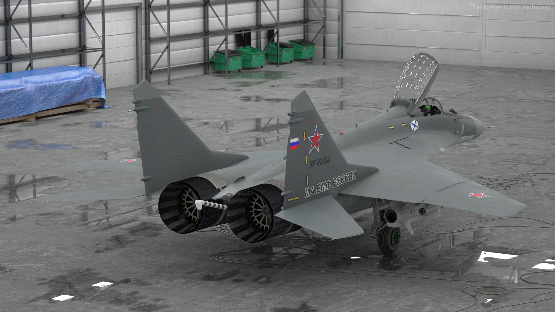 MiG 29KR Fulcrum D Russian Navy with Armament Rigged 3D