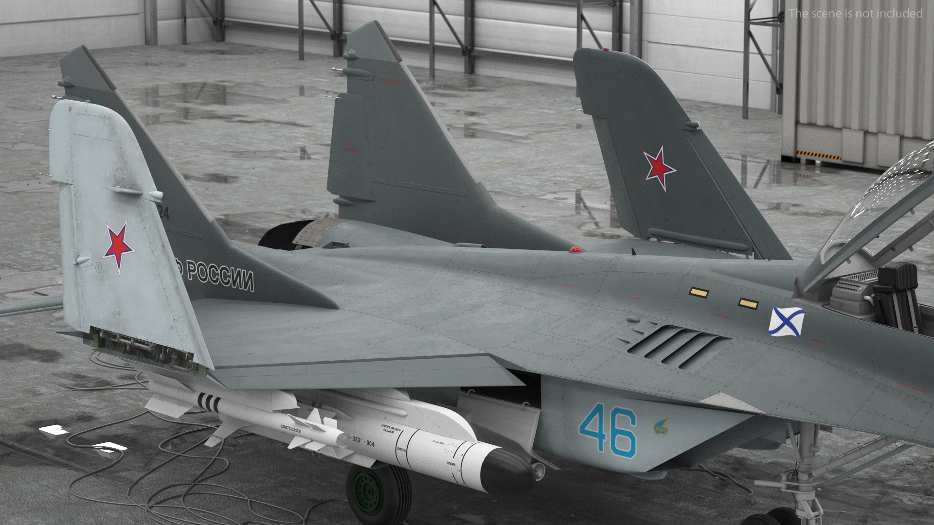 MiG 29KR Fulcrum D Russian Navy with Armament Rigged 3D