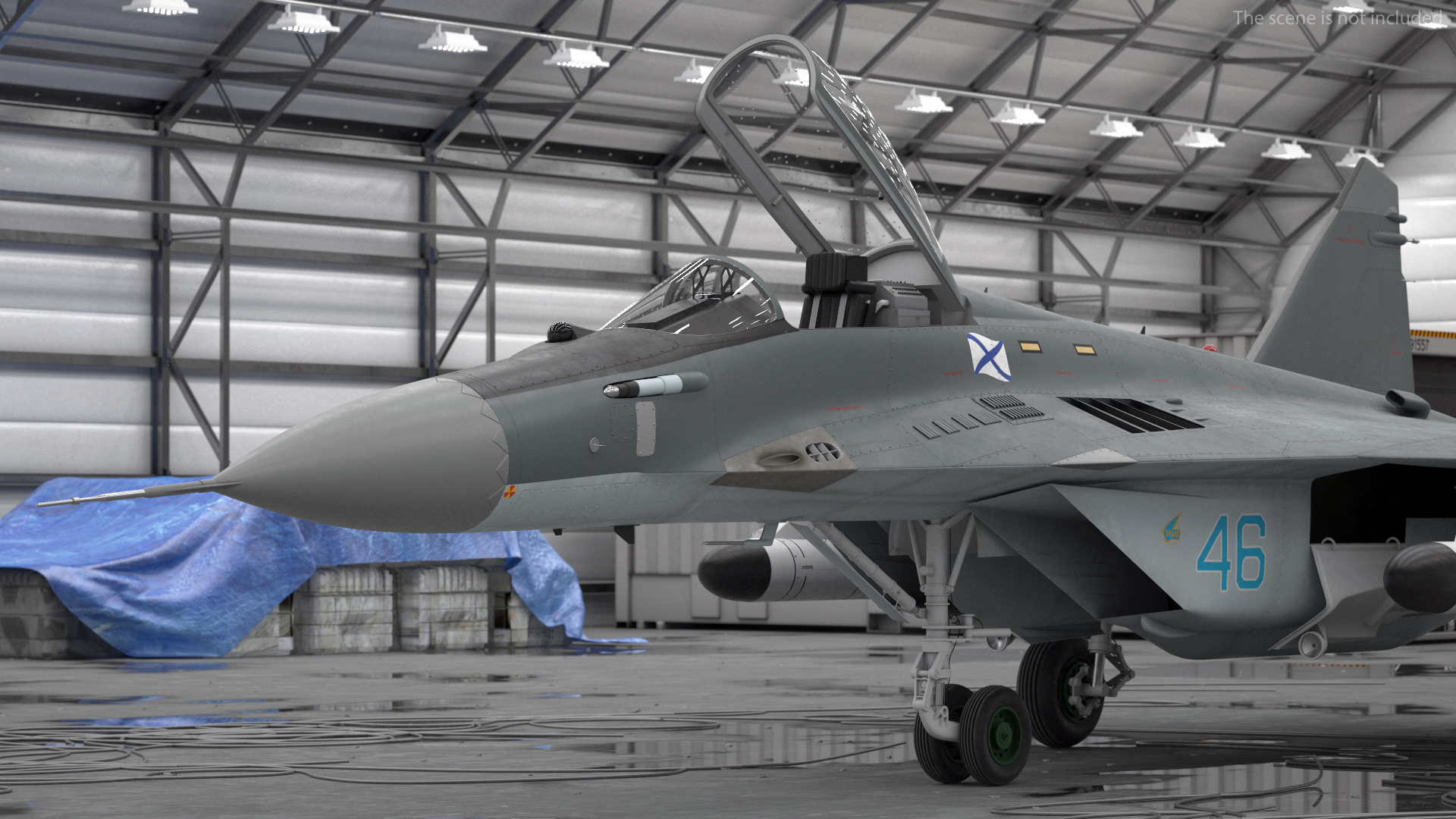 MiG 29KR Fulcrum D Russian Navy with Armament Rigged 3D