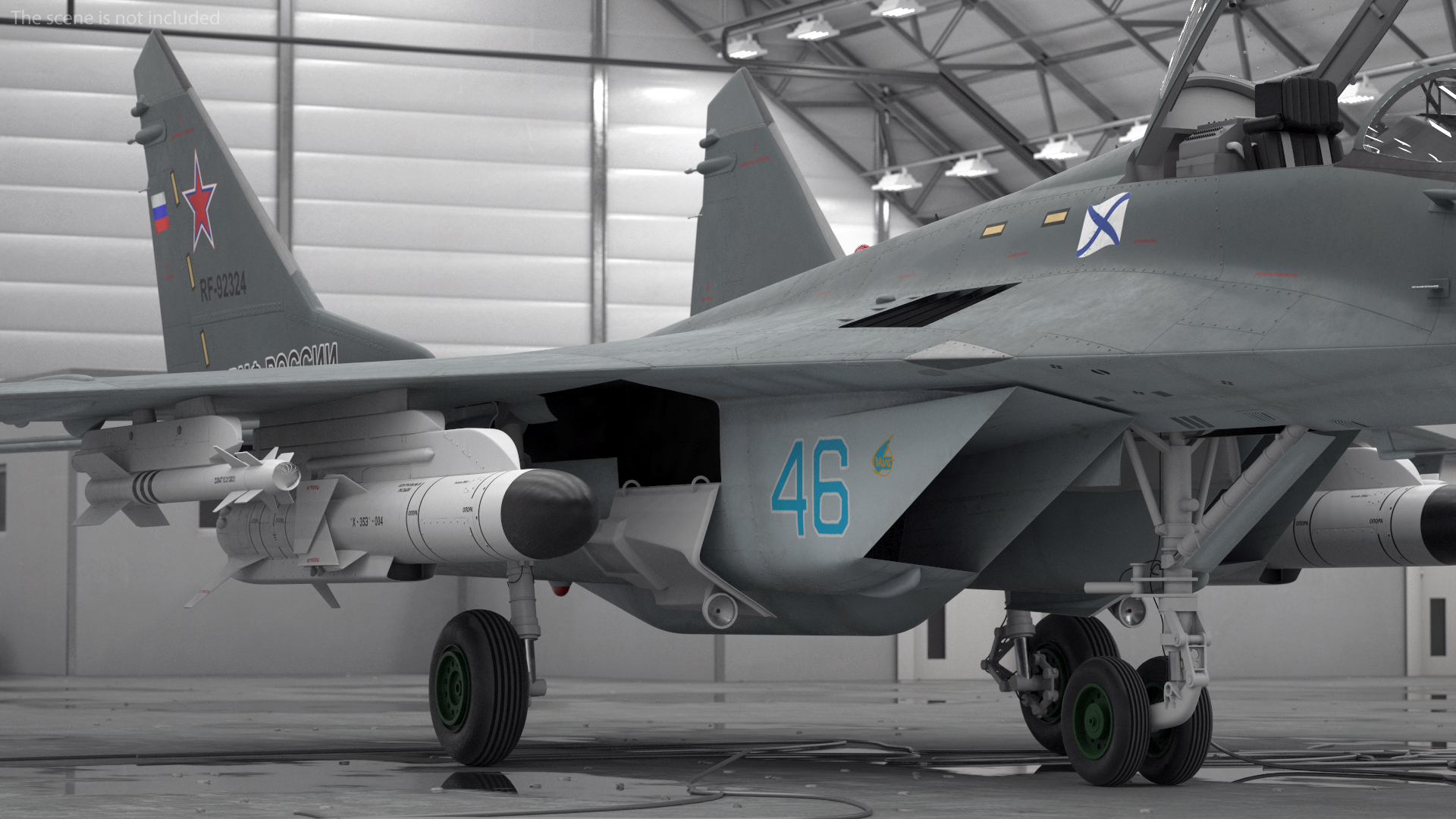 MiG 29KR Fulcrum D Russian Navy with Armament Rigged 3D
