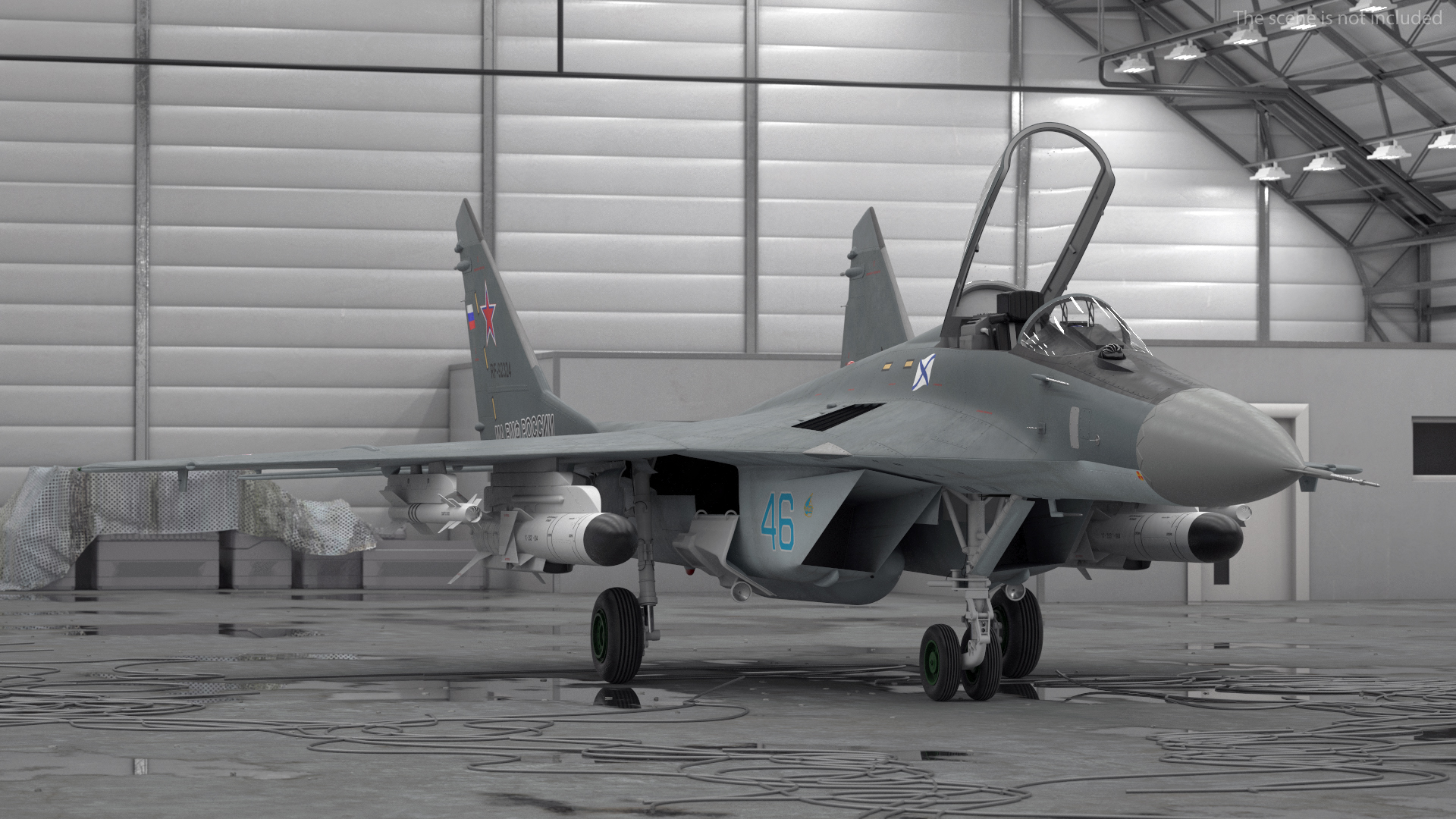 MiG 29KR Fulcrum D Russian Navy with Armament Rigged 3D
