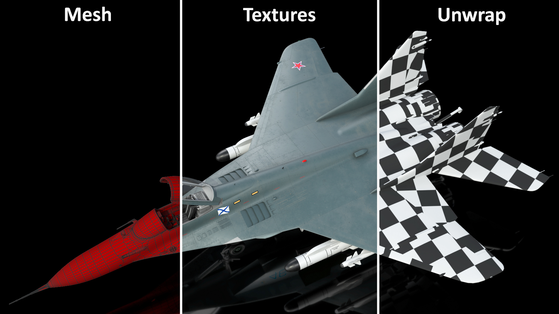 MiG 29KR Fulcrum D Russian Navy with Armament Rigged 3D