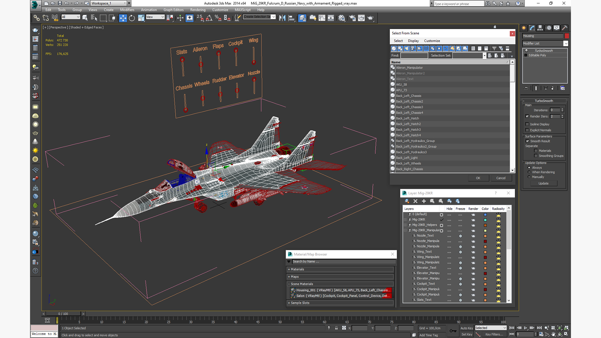 MiG 29KR Fulcrum D Russian Navy with Armament Rigged 3D