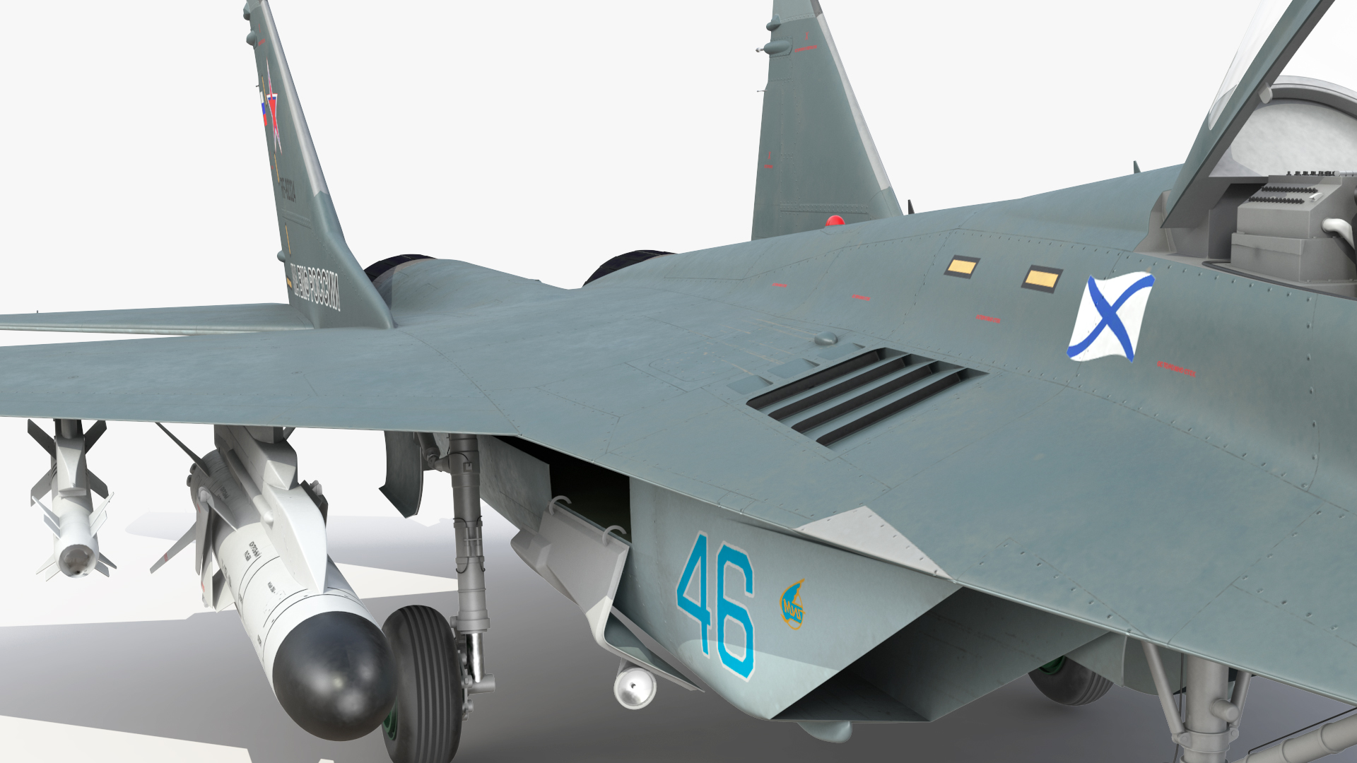 MiG 29KR Fulcrum D Russian Navy with Armament Rigged 3D