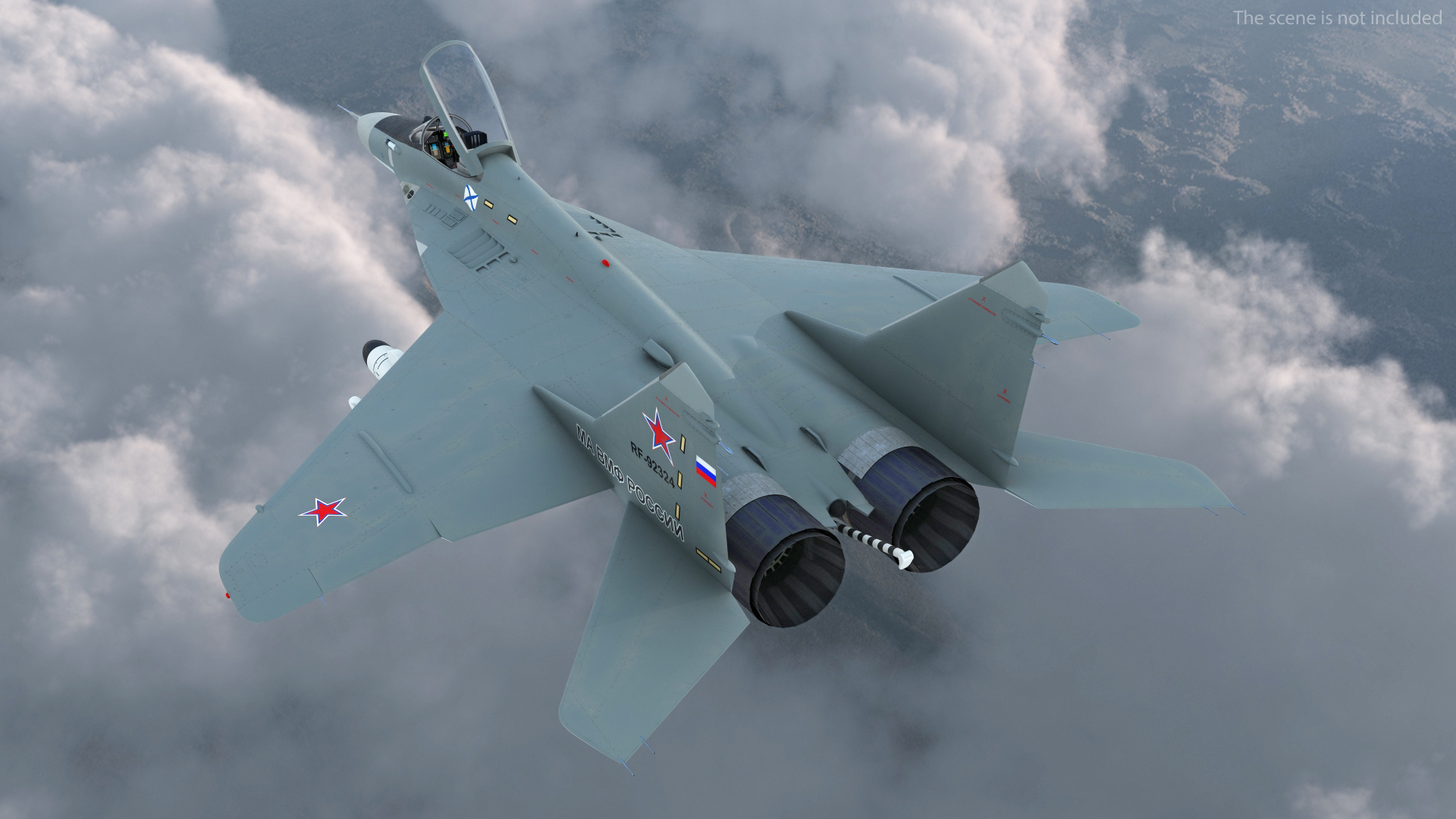 MiG 29KR Fulcrum D Russian Navy with Armament Rigged 3D