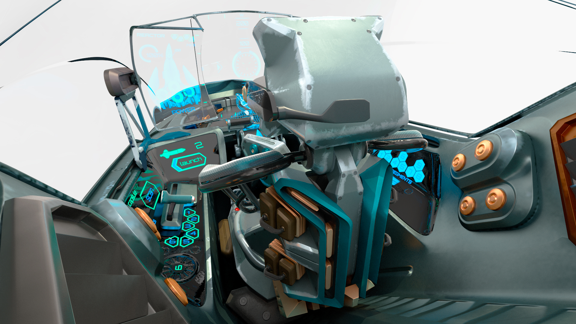 Sci Fi Fighter Jet Blue Rigged for Cinema 4D 3D model