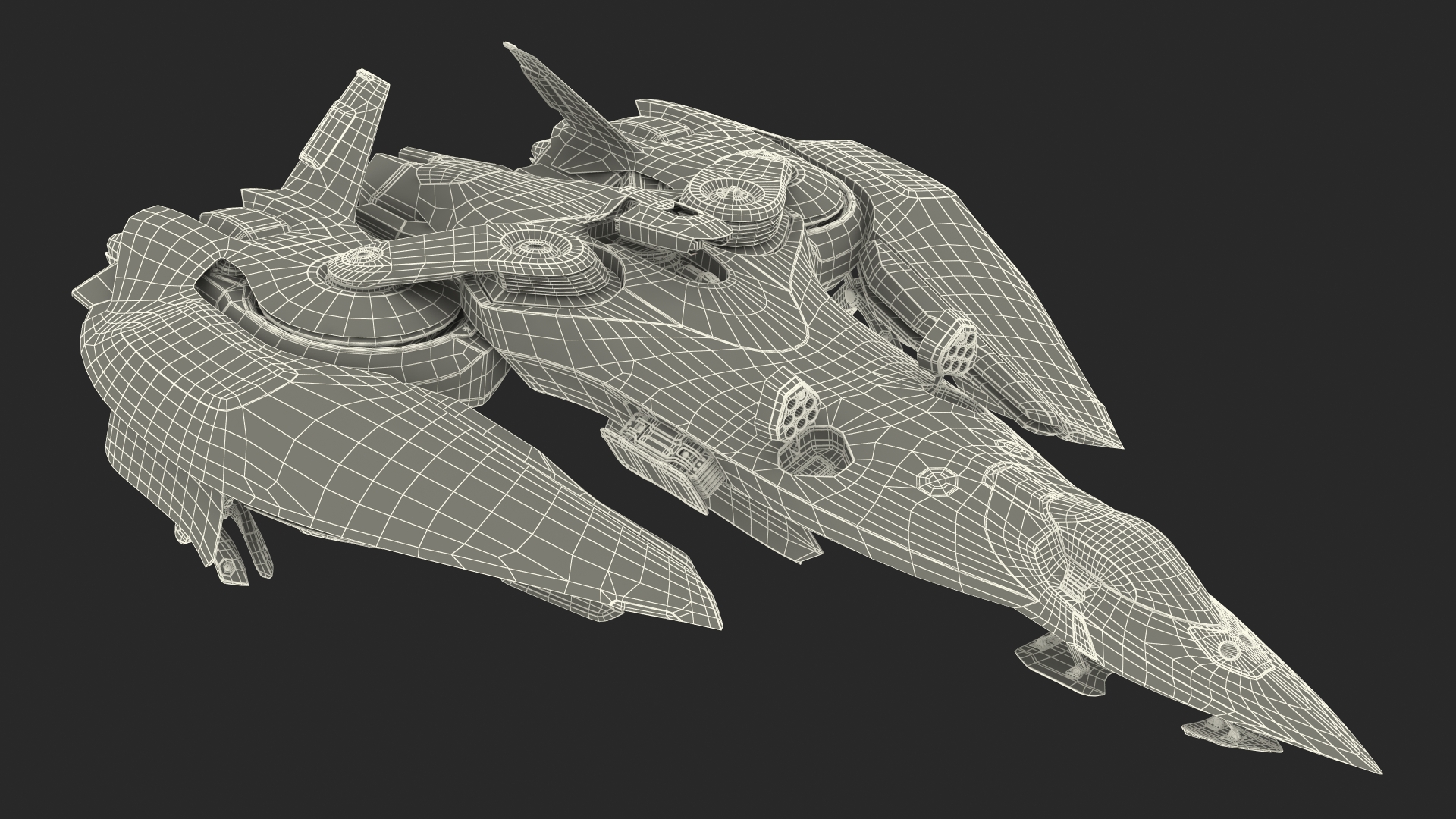 Sci Fi Fighter Jet Blue Rigged for Cinema 4D 3D model