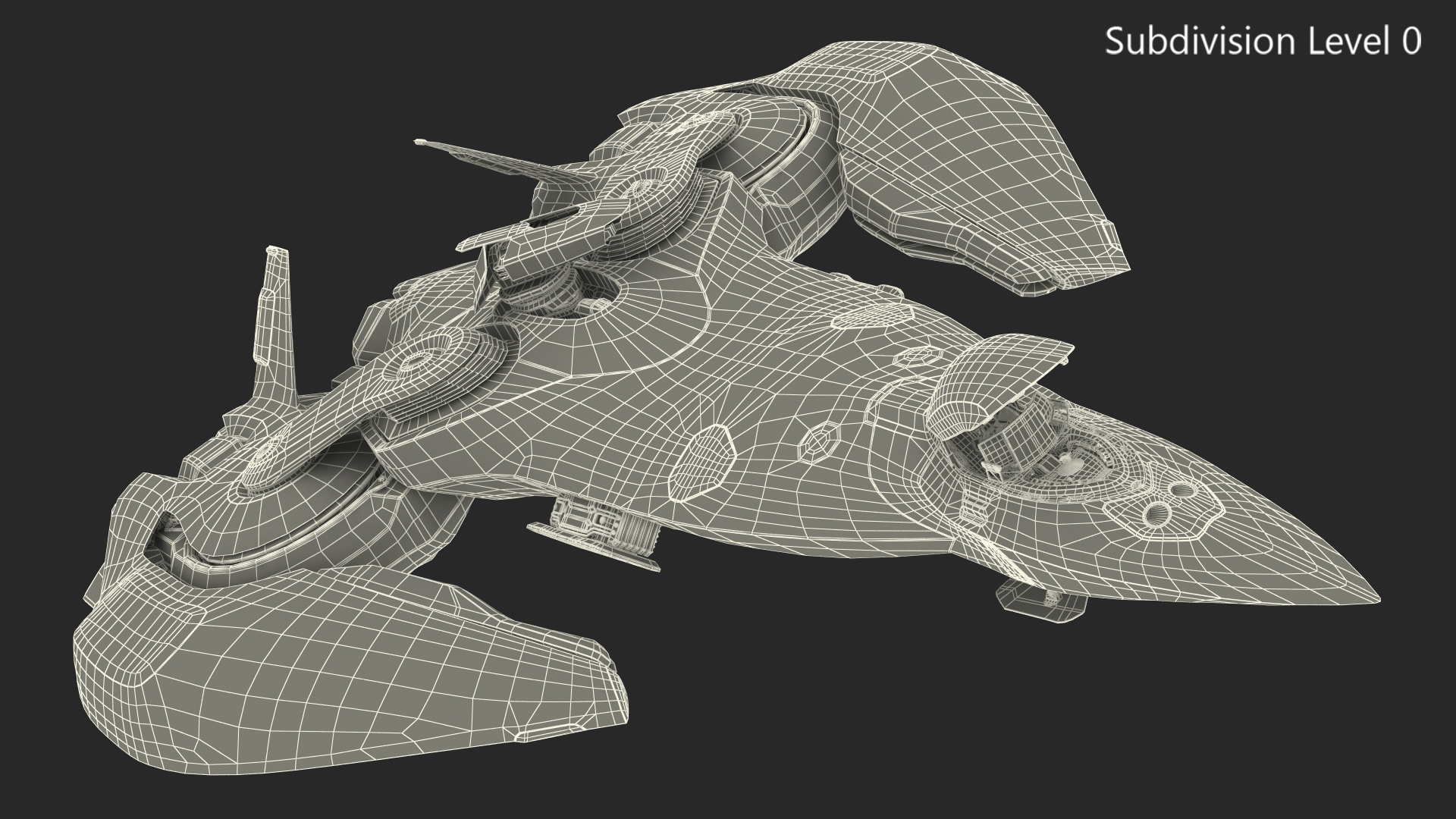 Sci Fi Fighter Jet Blue Rigged for Cinema 4D 3D model