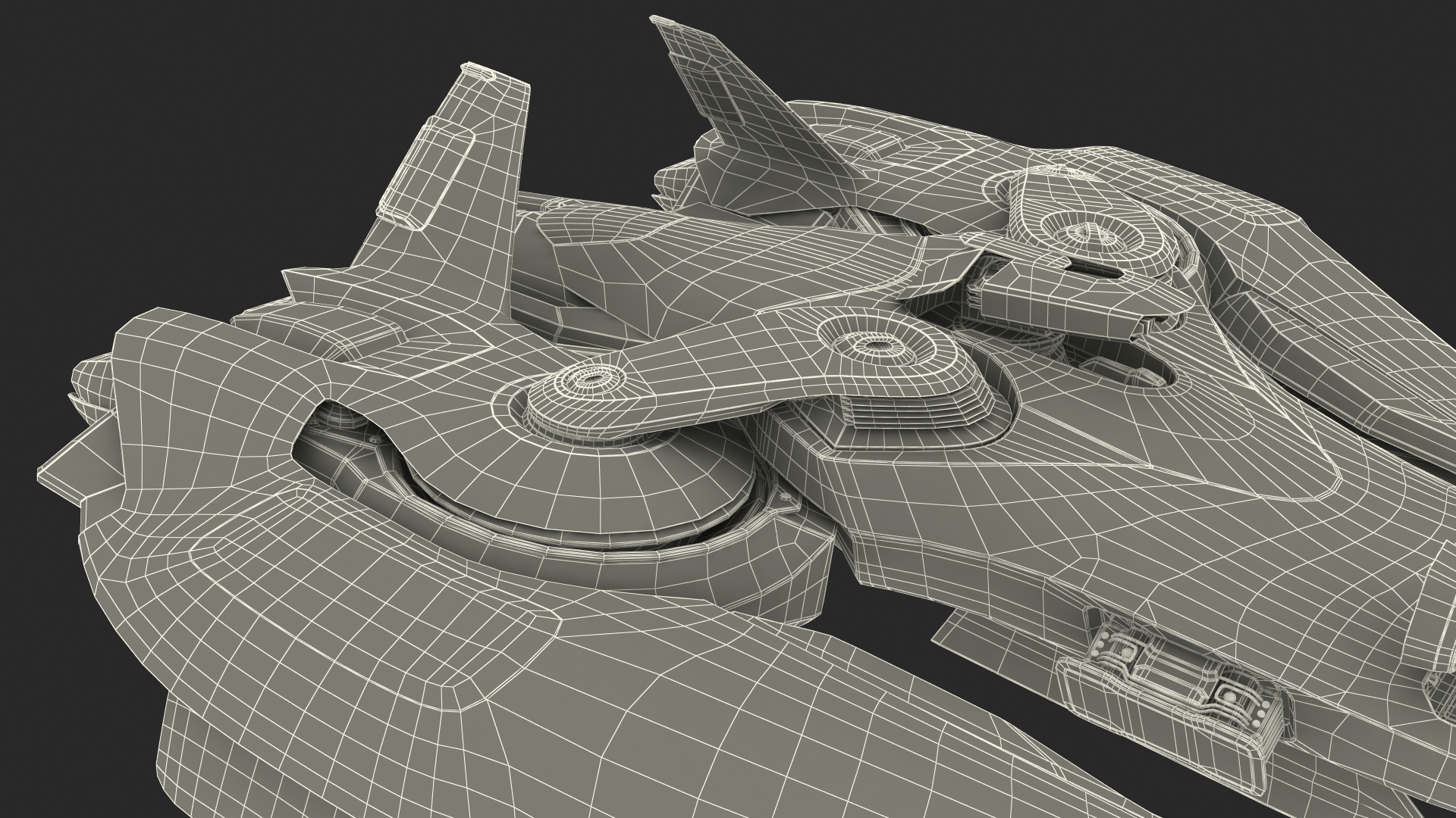 Sci Fi Fighter Jet Blue Rigged for Cinema 4D 3D model