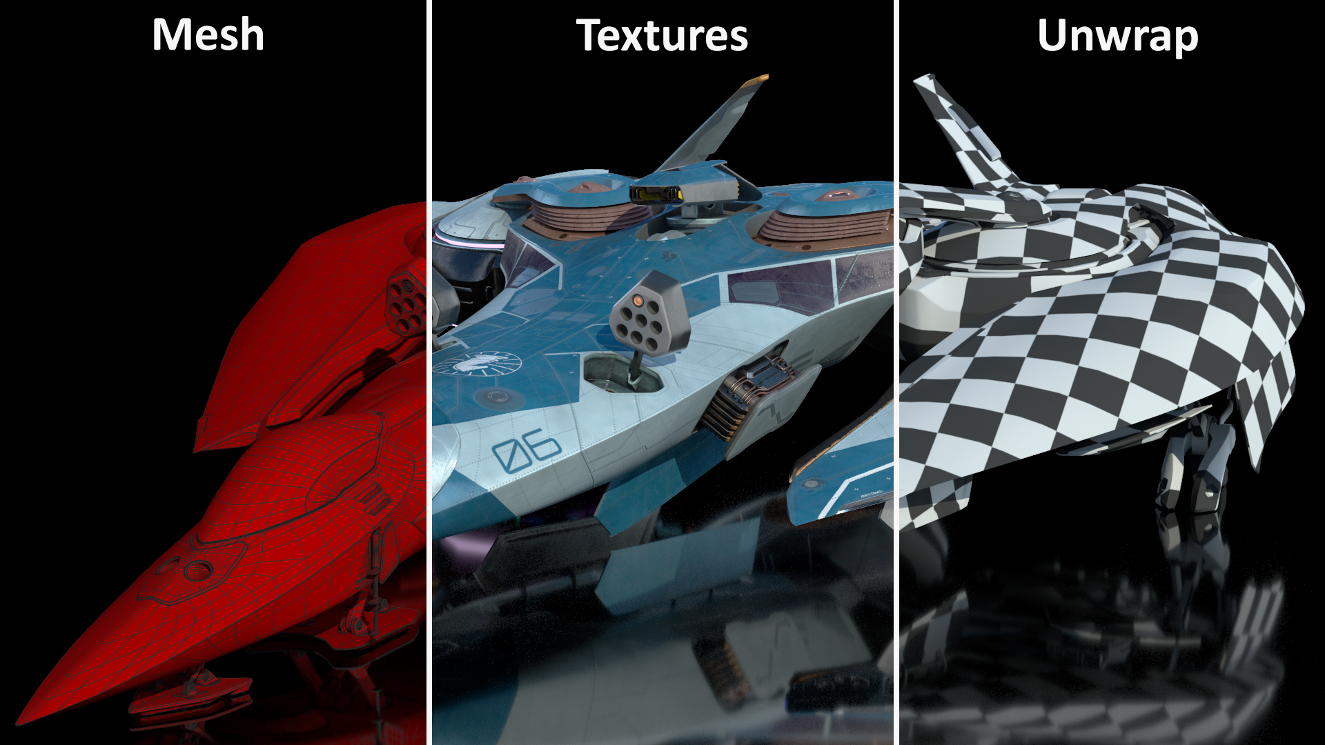 Sci Fi Fighter Jet Blue Rigged for Cinema 4D 3D model