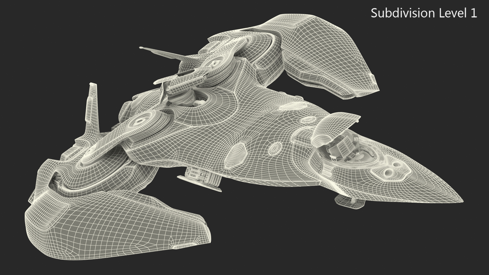 Sci Fi Fighter Jet Blue Rigged for Cinema 4D 3D model