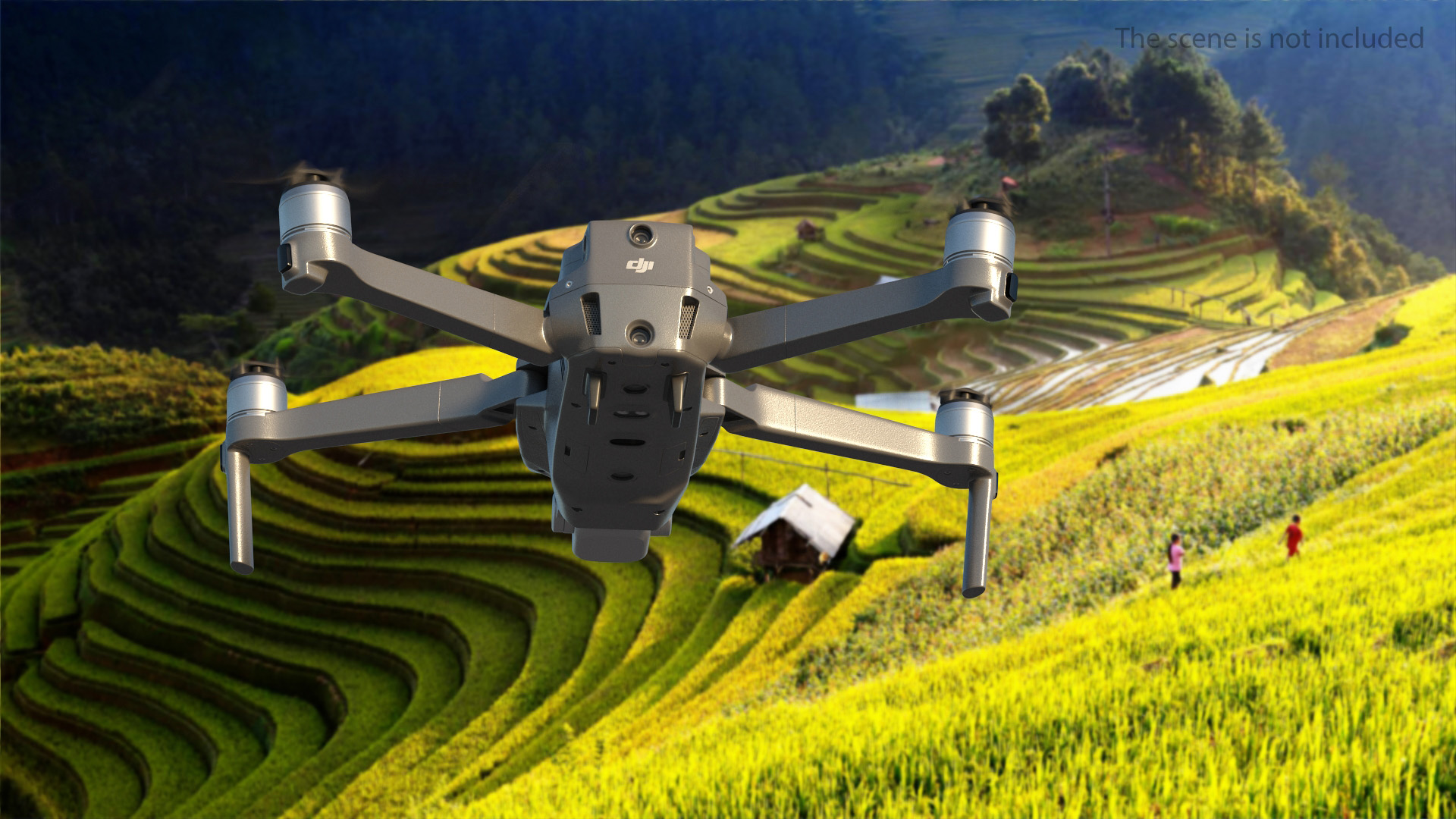 DJI Mavic 2 Pro Quadcopter with 4K Hasselblad Camera Rigged 3D model