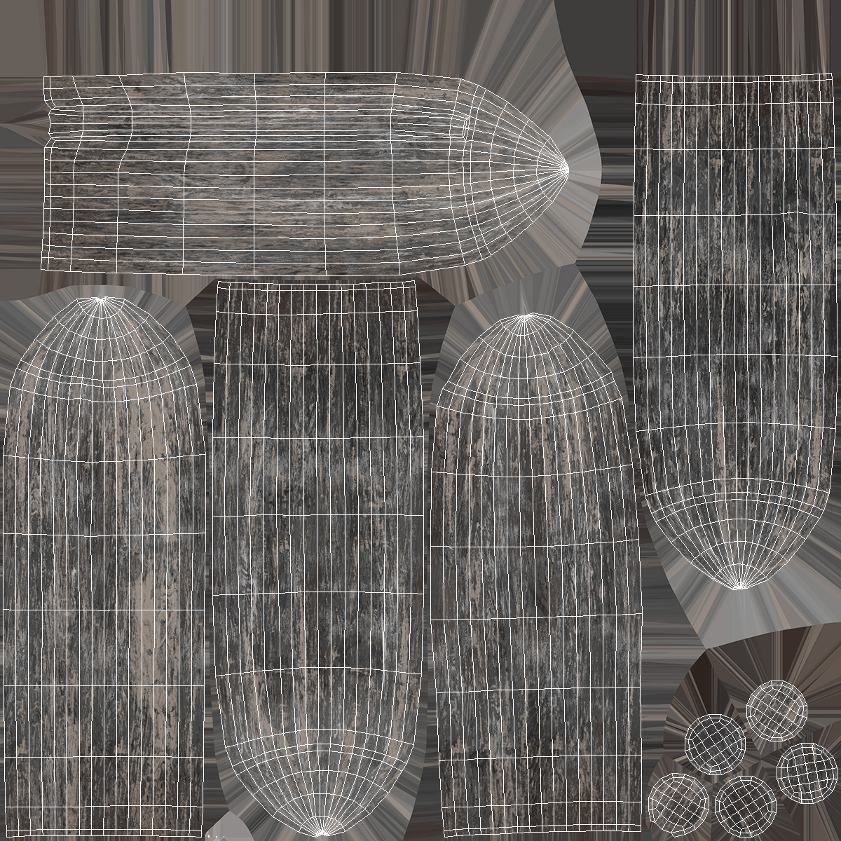 3D model Medieval Faded Wooden Stockade