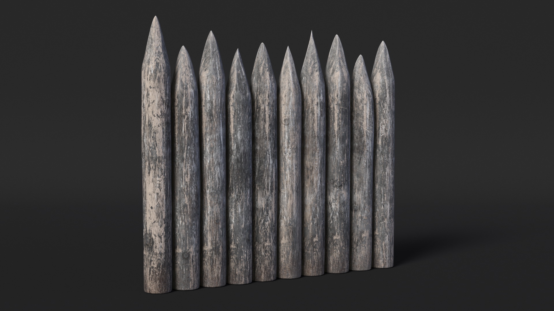3D model Medieval Faded Wooden Stockade