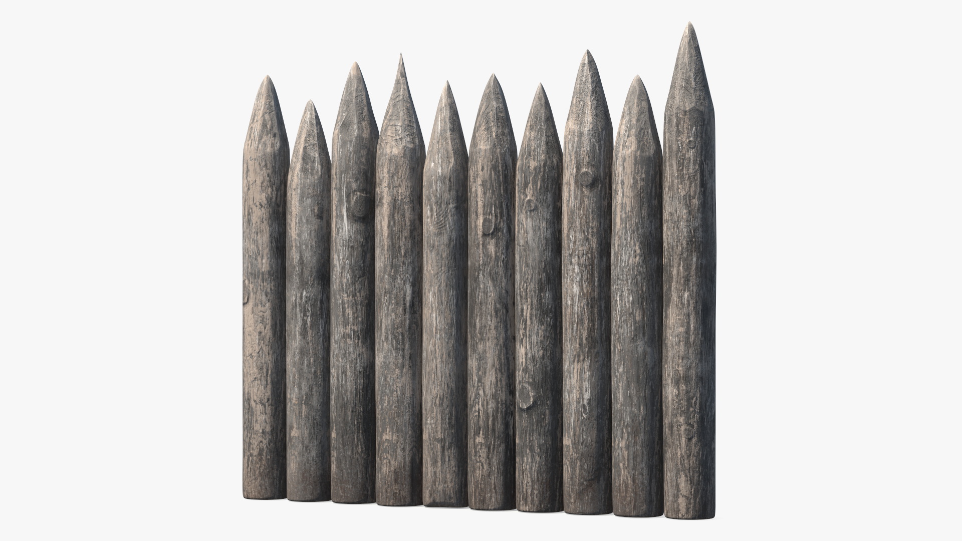 3D model Medieval Faded Wooden Stockade