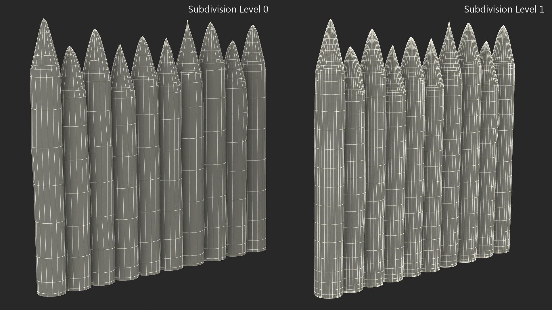 3D model Medieval Faded Wooden Stockade