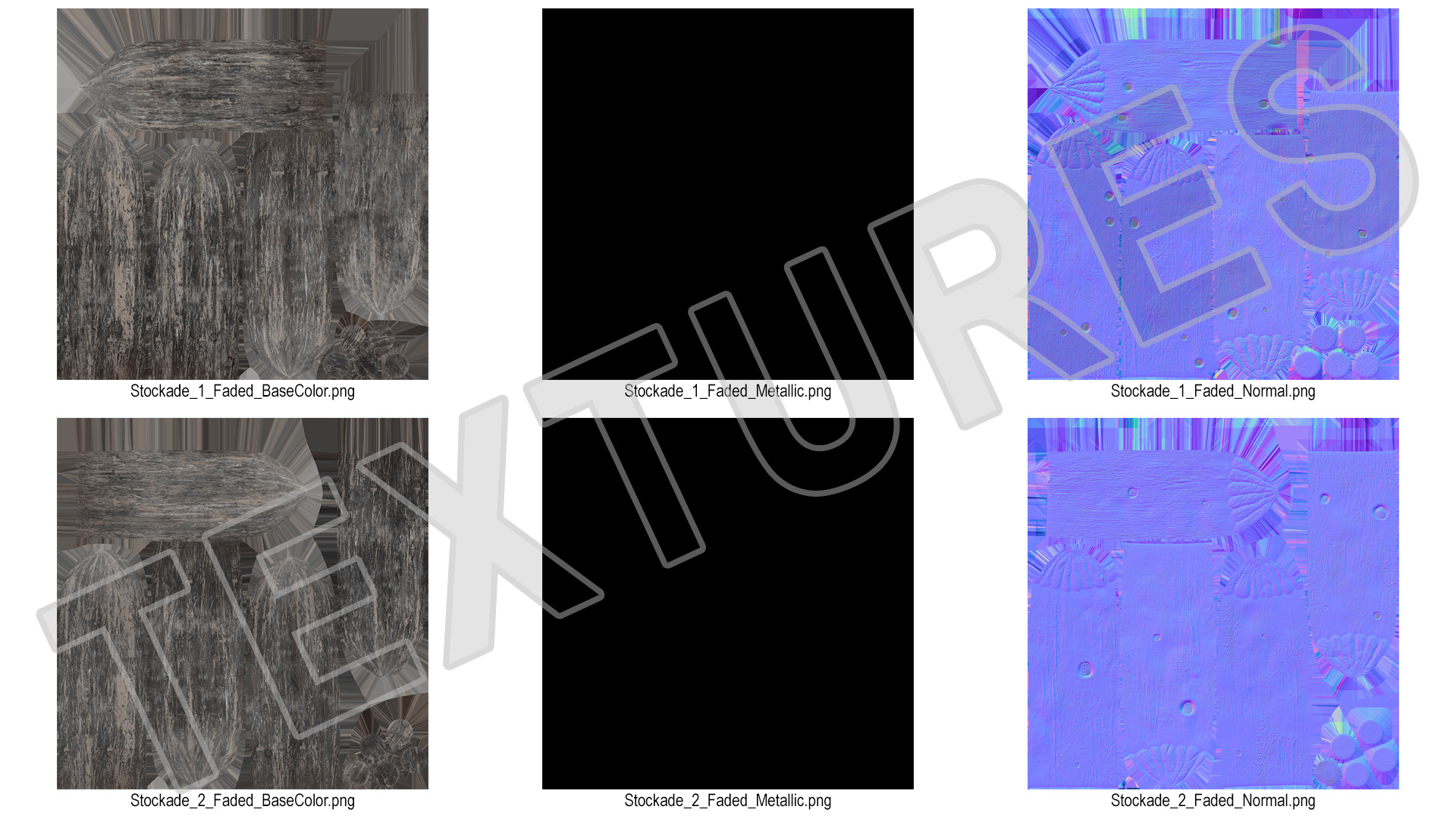 3D model Medieval Faded Wooden Stockade