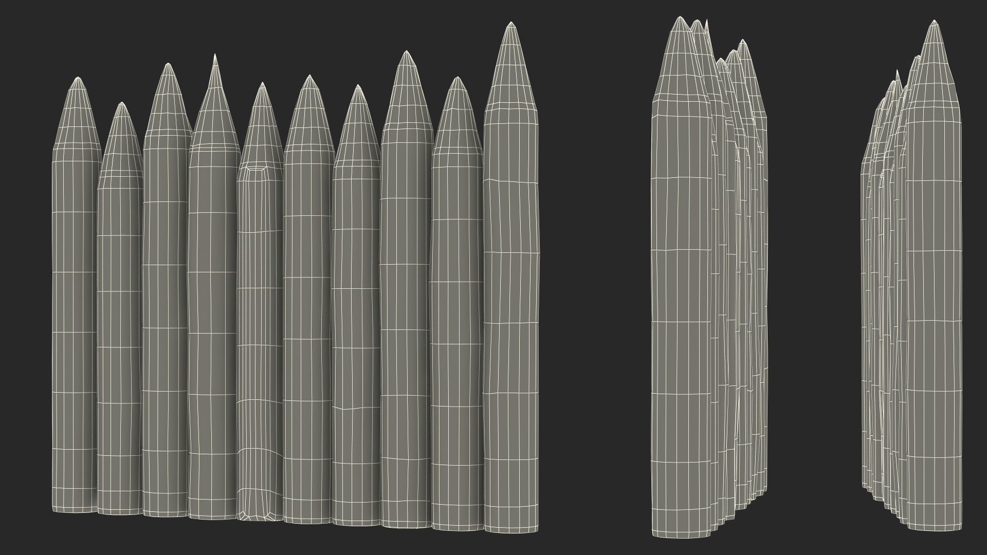 3D model Medieval Faded Wooden Stockade