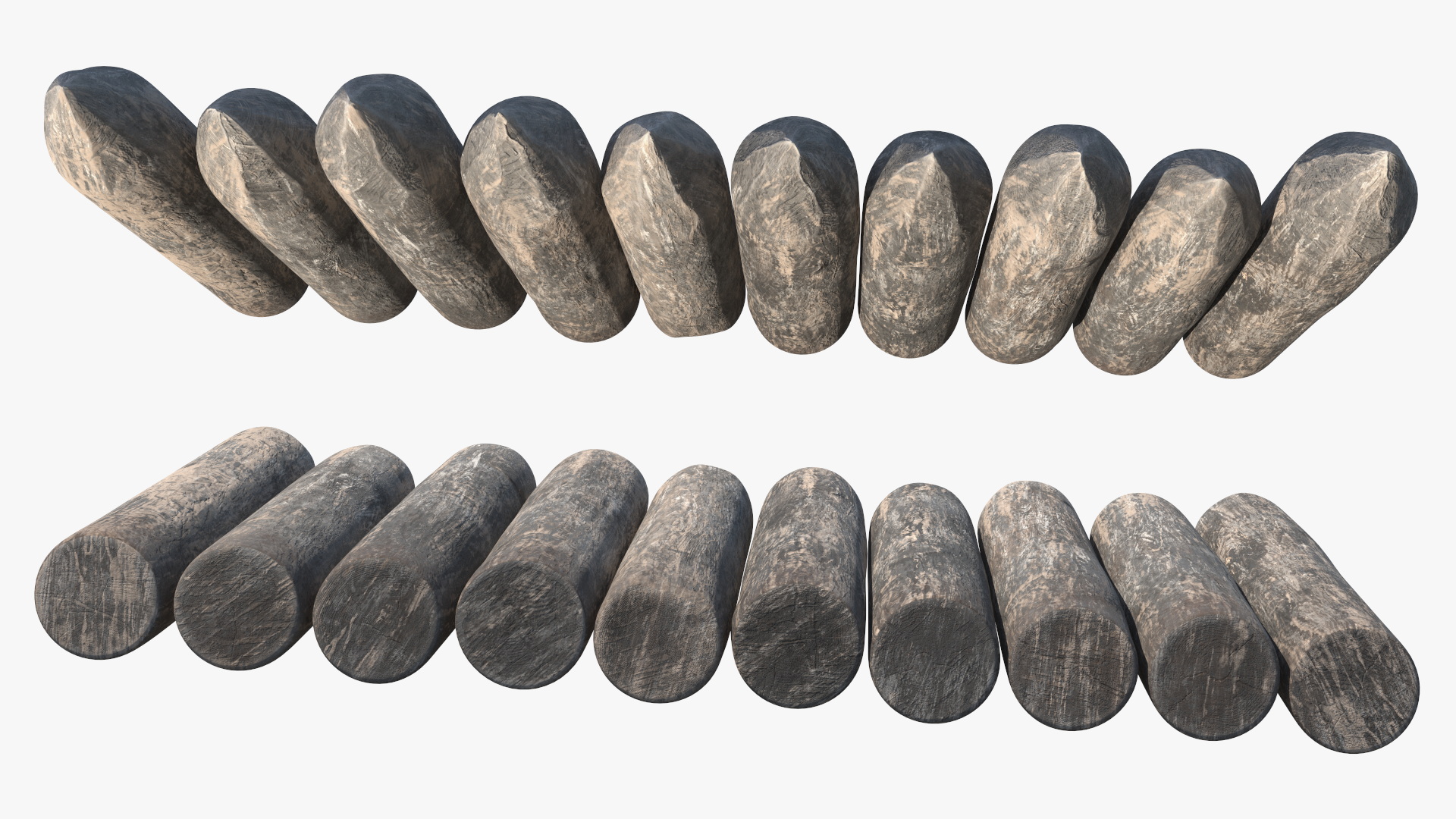 3D model Medieval Faded Wooden Stockade