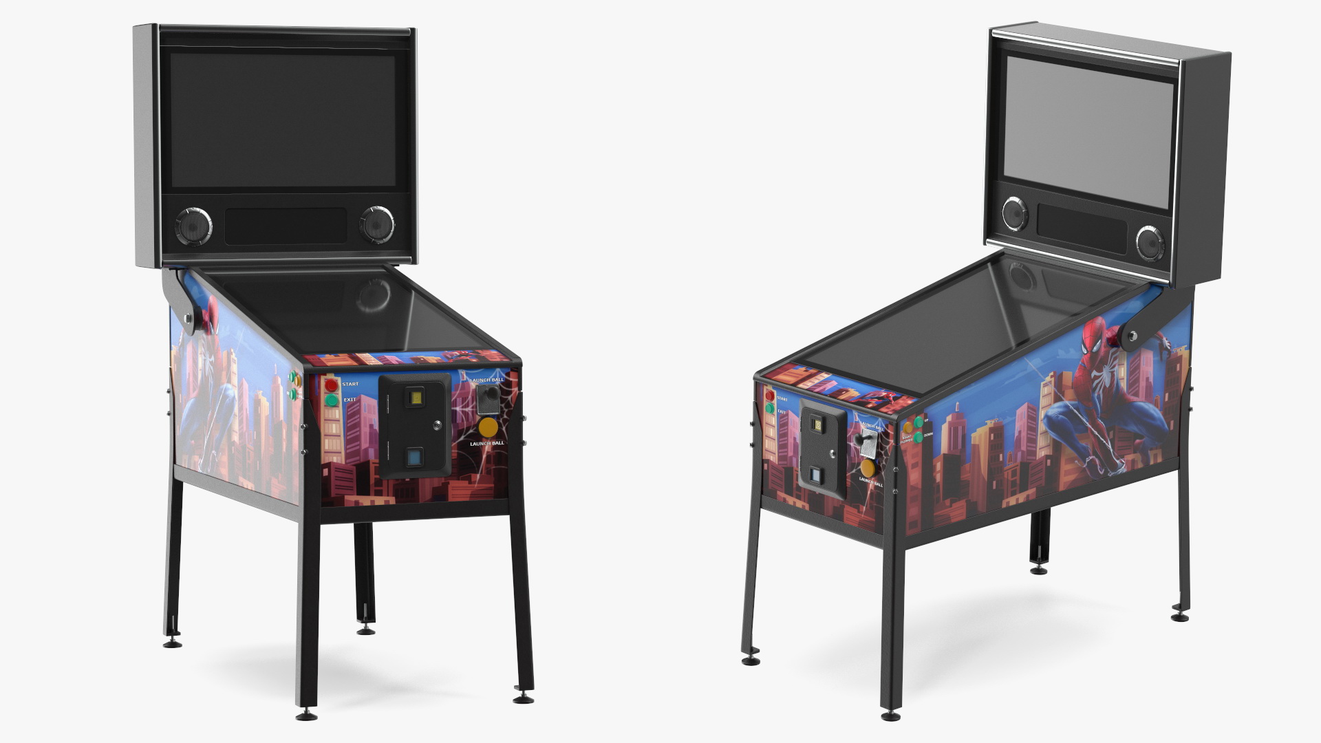 3D Classic Arcade Virtual Pinball Machine model