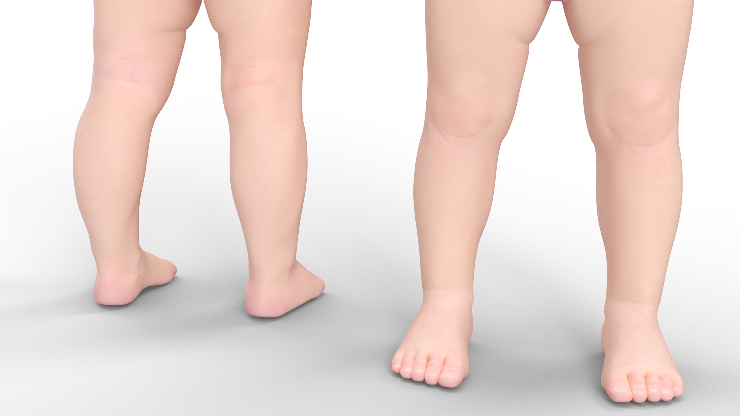 3D Baby Girl Wearing Bodysuit A-Pose model