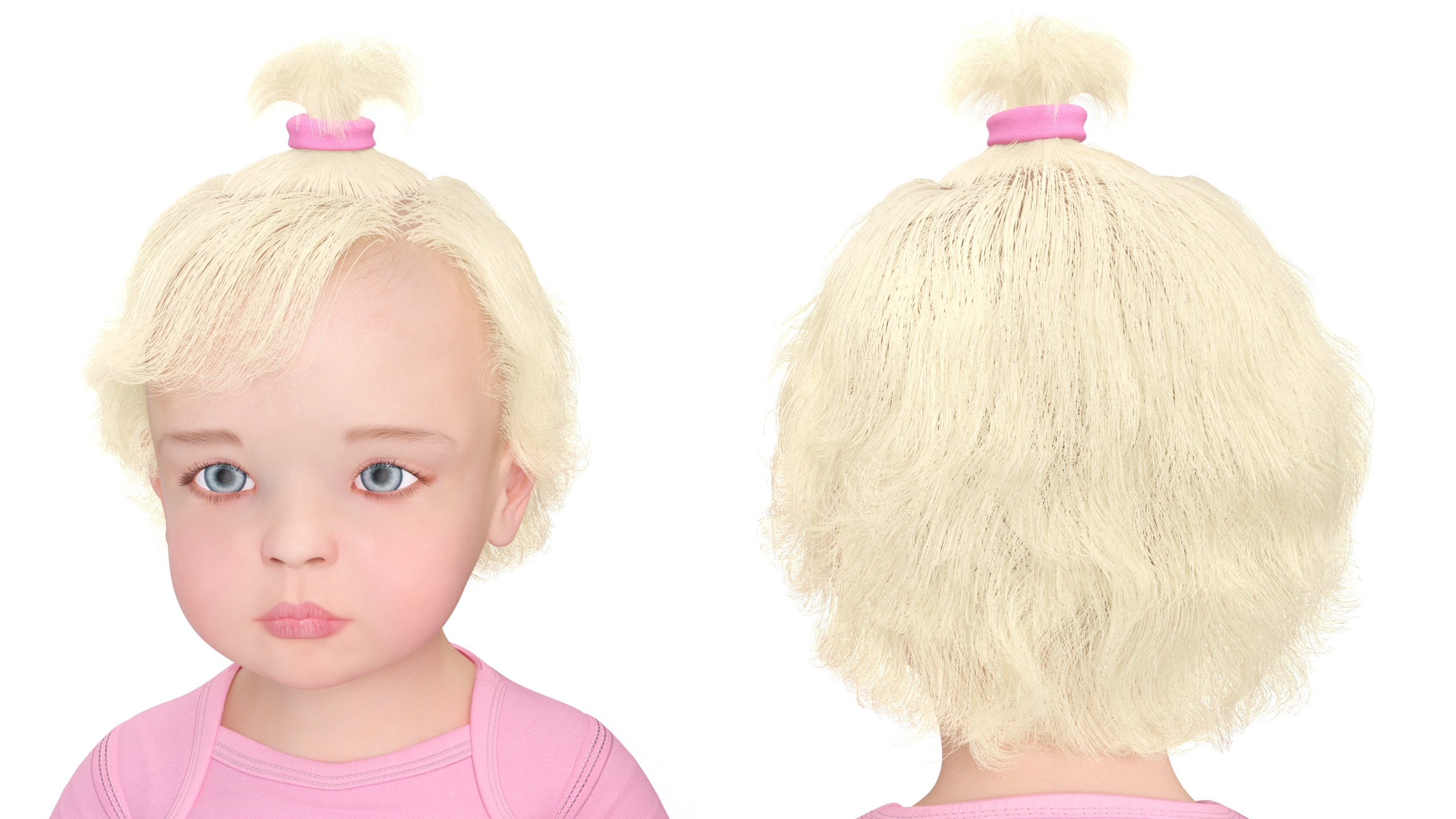 3D Baby Girl Wearing Bodysuit A-Pose model
