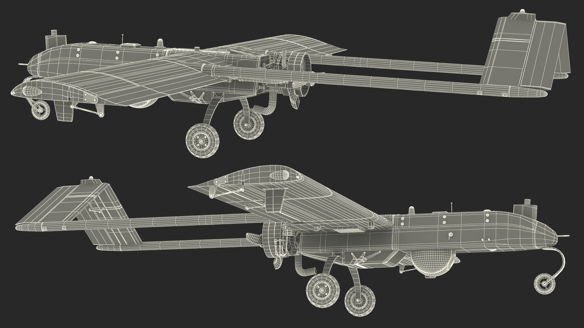 Unmanned Aerial Vehicle UAV Drone AAI RQ 7 Shadow 3D model