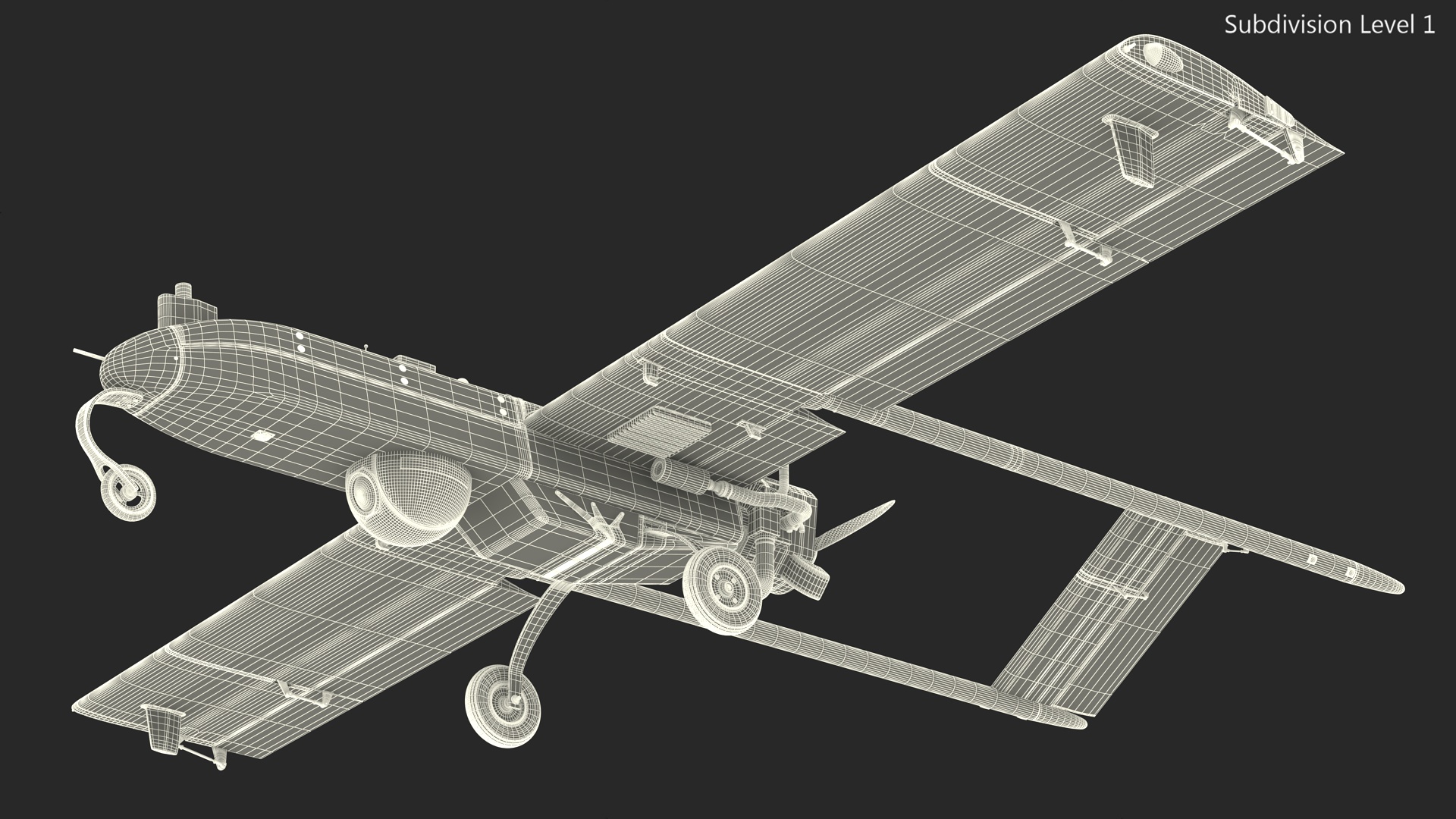 Unmanned Aerial Vehicle UAV Drone AAI RQ 7 Shadow 3D model