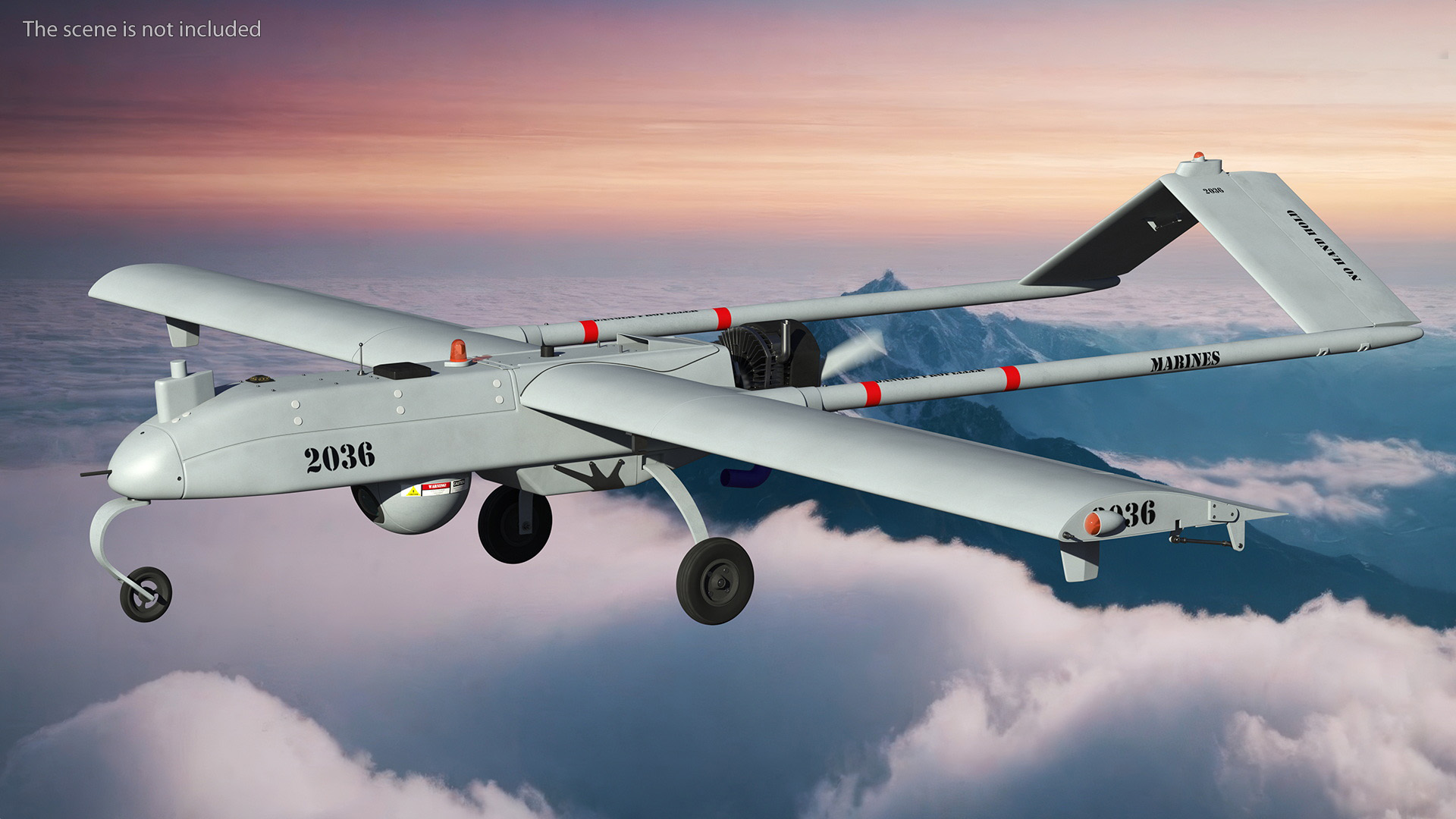 Unmanned Aerial Vehicle UAV Drone AAI RQ 7 Shadow 3D model