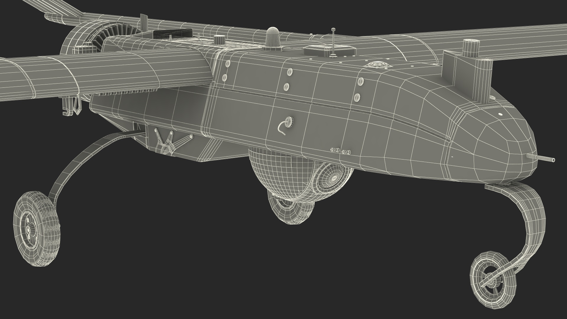 Unmanned Aerial Vehicle UAV Drone AAI RQ 7 Shadow 3D model