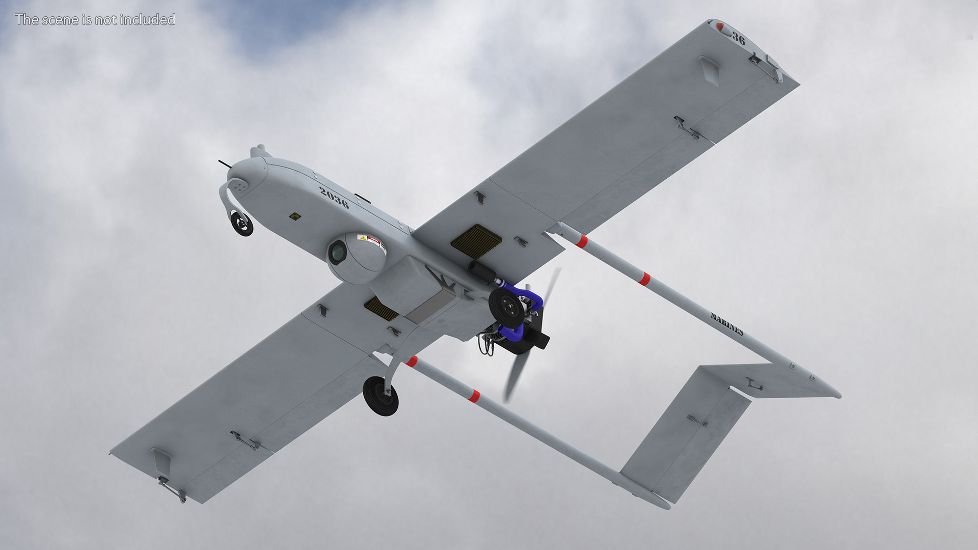 Unmanned Aerial Vehicle UAV Drone AAI RQ 7 Shadow 3D model