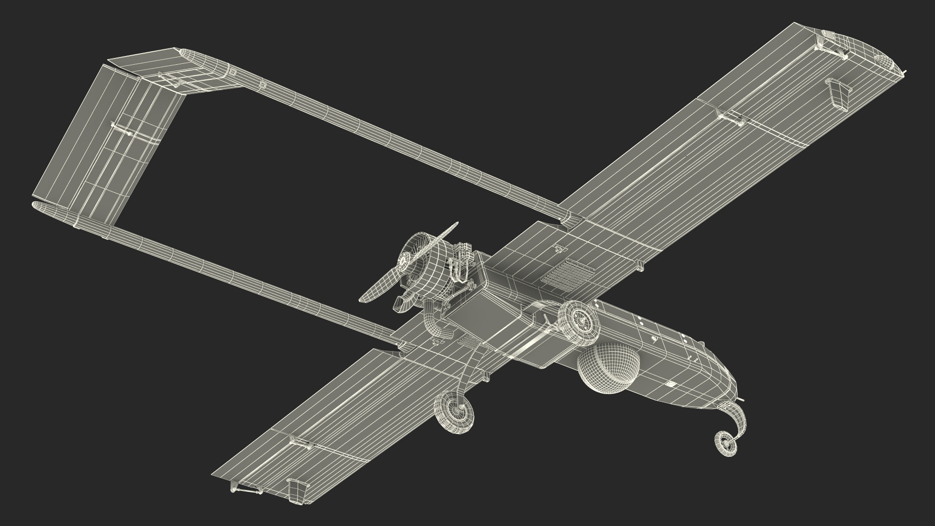 Unmanned Aerial Vehicle UAV Drone AAI RQ 7 Shadow 3D model