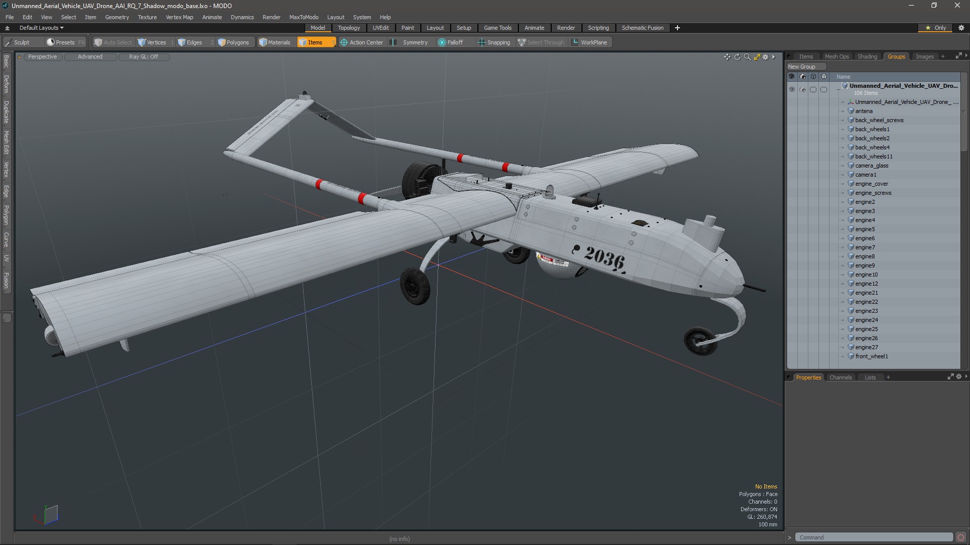 Unmanned Aerial Vehicle UAV Drone AAI RQ 7 Shadow 3D model